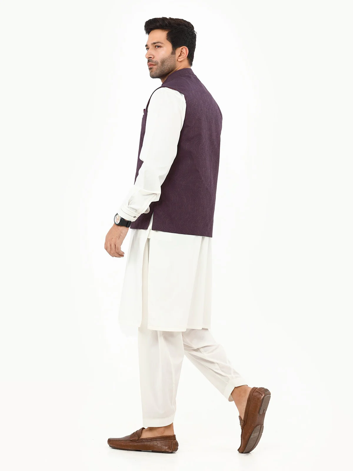 Men's Magenta Waist Coat - EMTWC22-35787 - Image 5