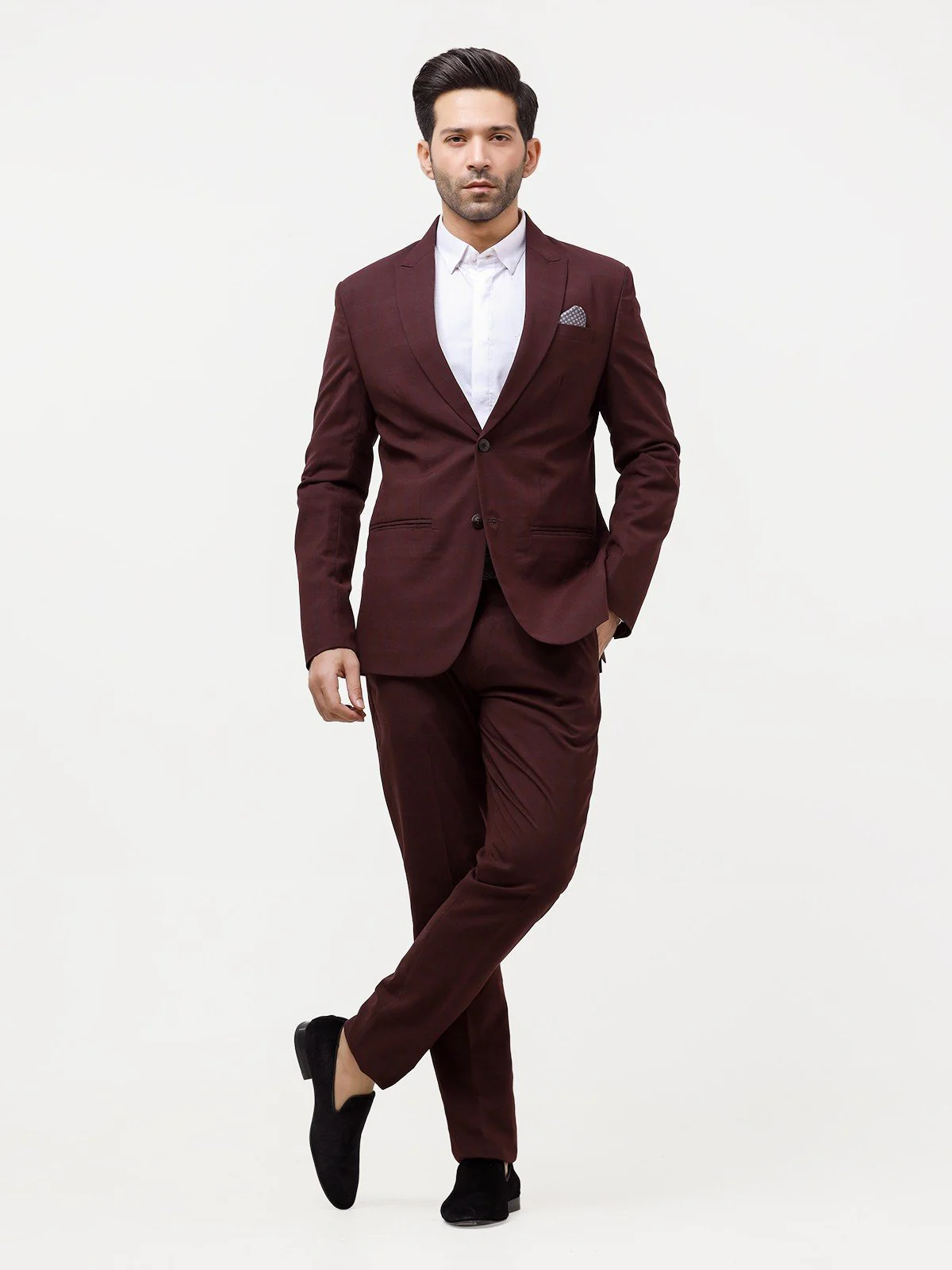 Men's Maroon Coat Pant - EMTCPC22-6821