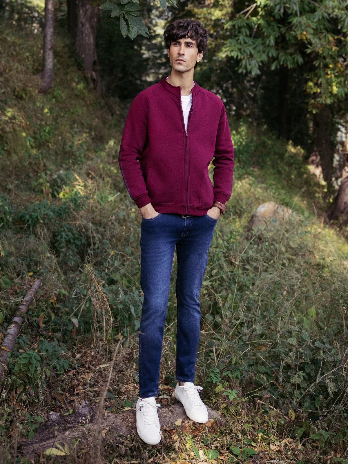 Men's Maroon Jacket - EMTJK23-003 - Image 2