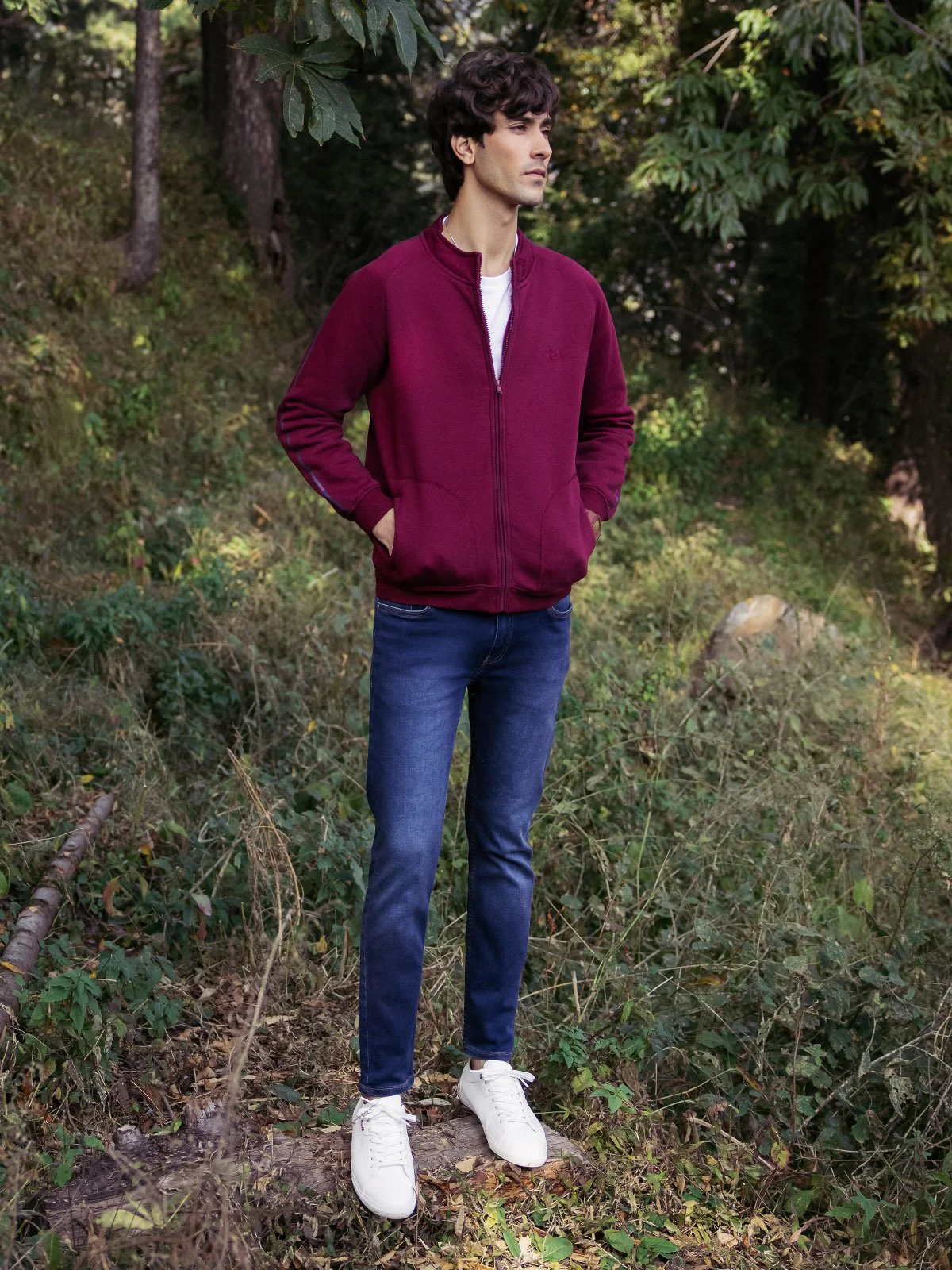 Men's Maroon Jacket - EMTJK23-003 - Image 3