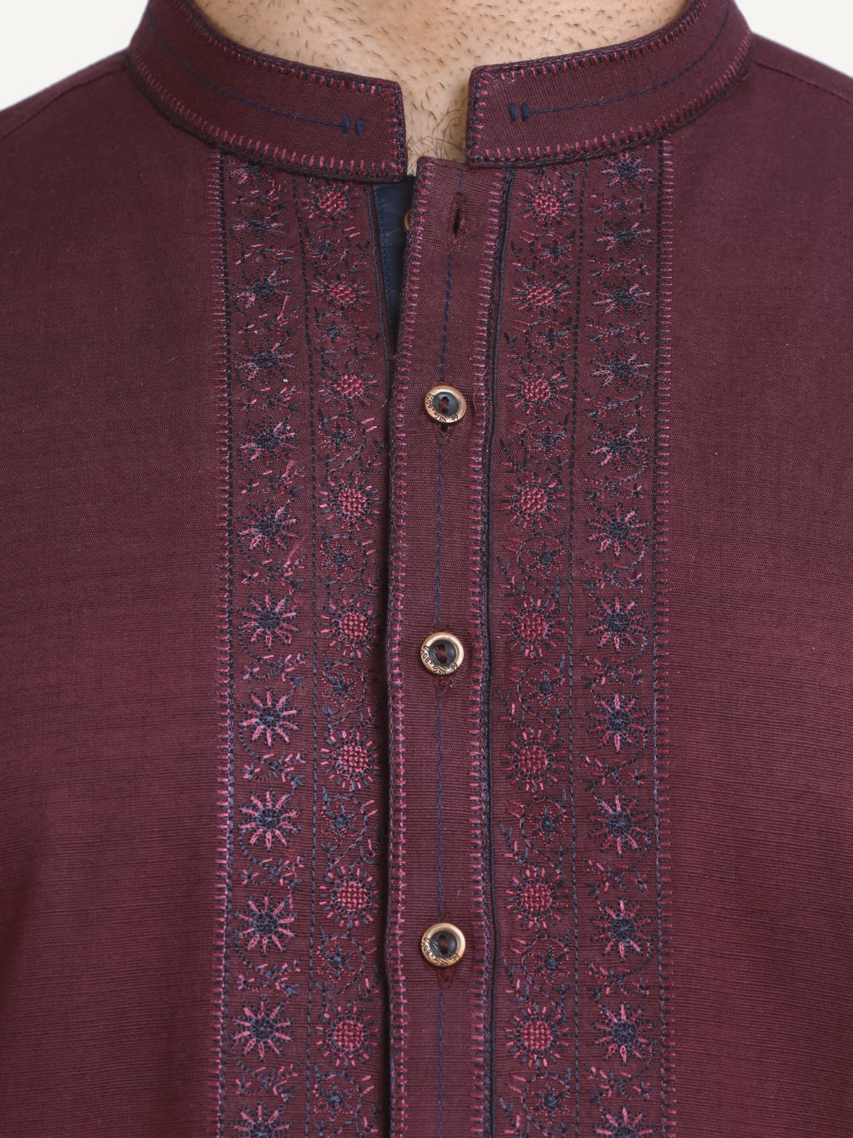 Men's Maroon Kurta - EMTK22S-99207 - Image 4