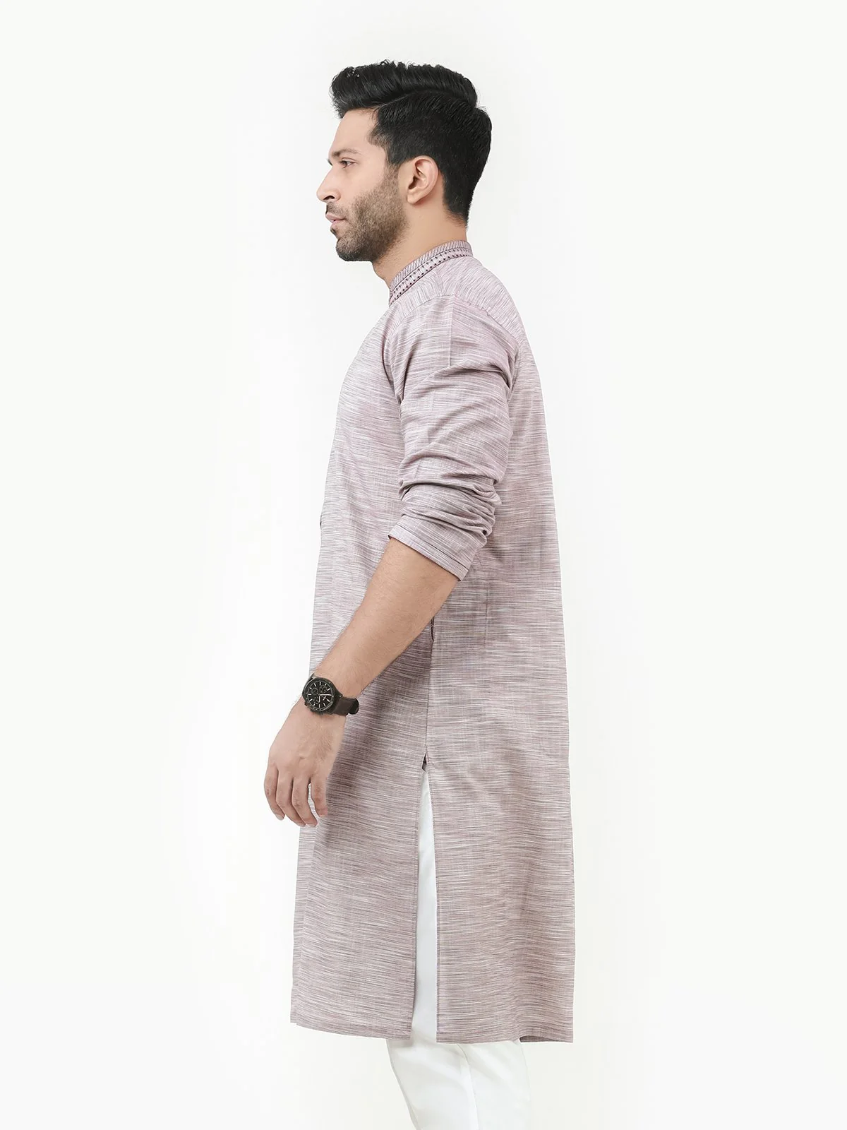 Men's Maroon Kurta - EMTK22S-99216 - Image 3