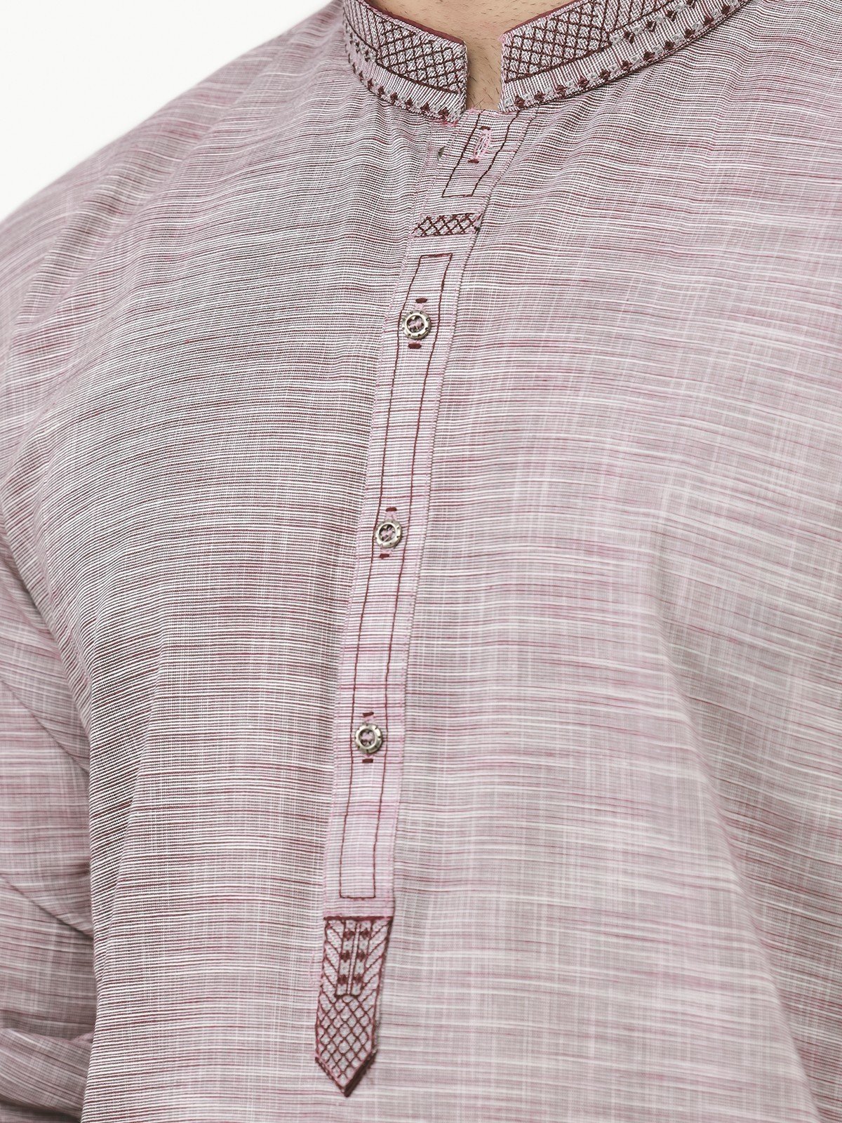 Men's Maroon Kurta - EMTK22S-99216 - Image 5