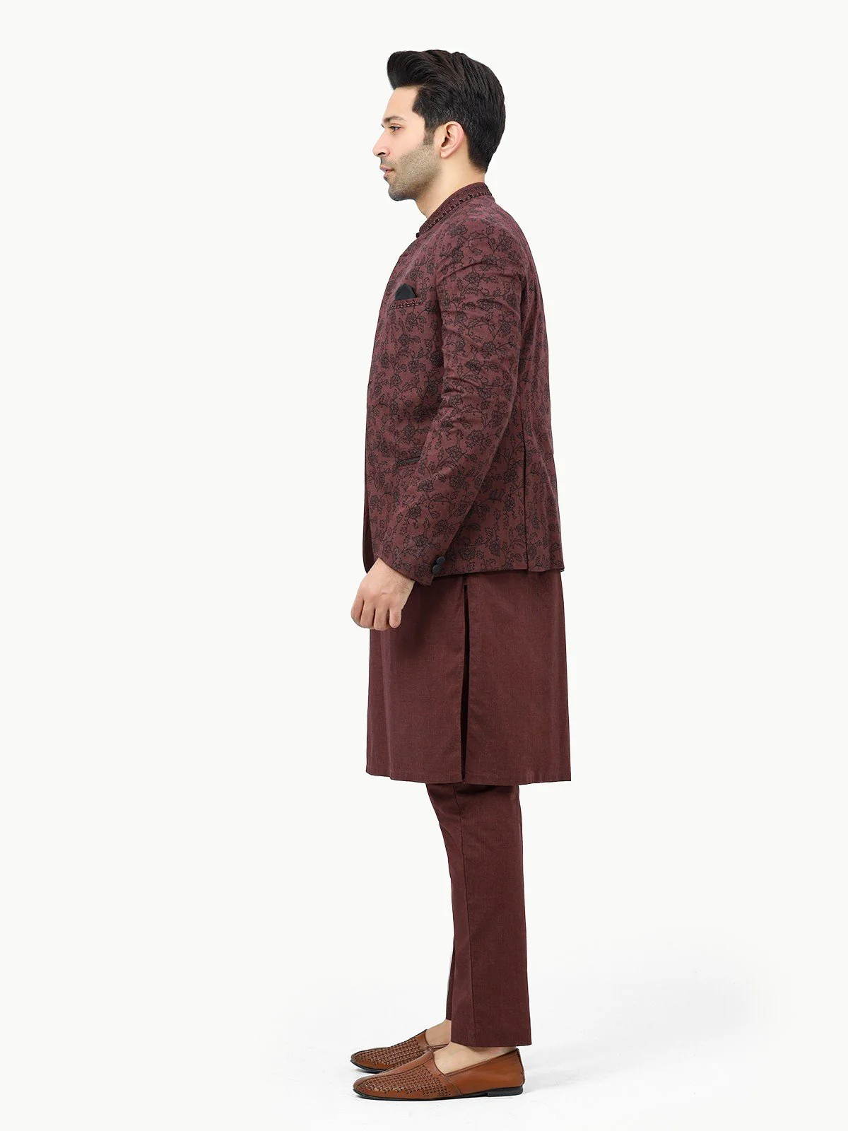 Men's Maroon Prince Suit - EMTPCS22-005 - Image 3