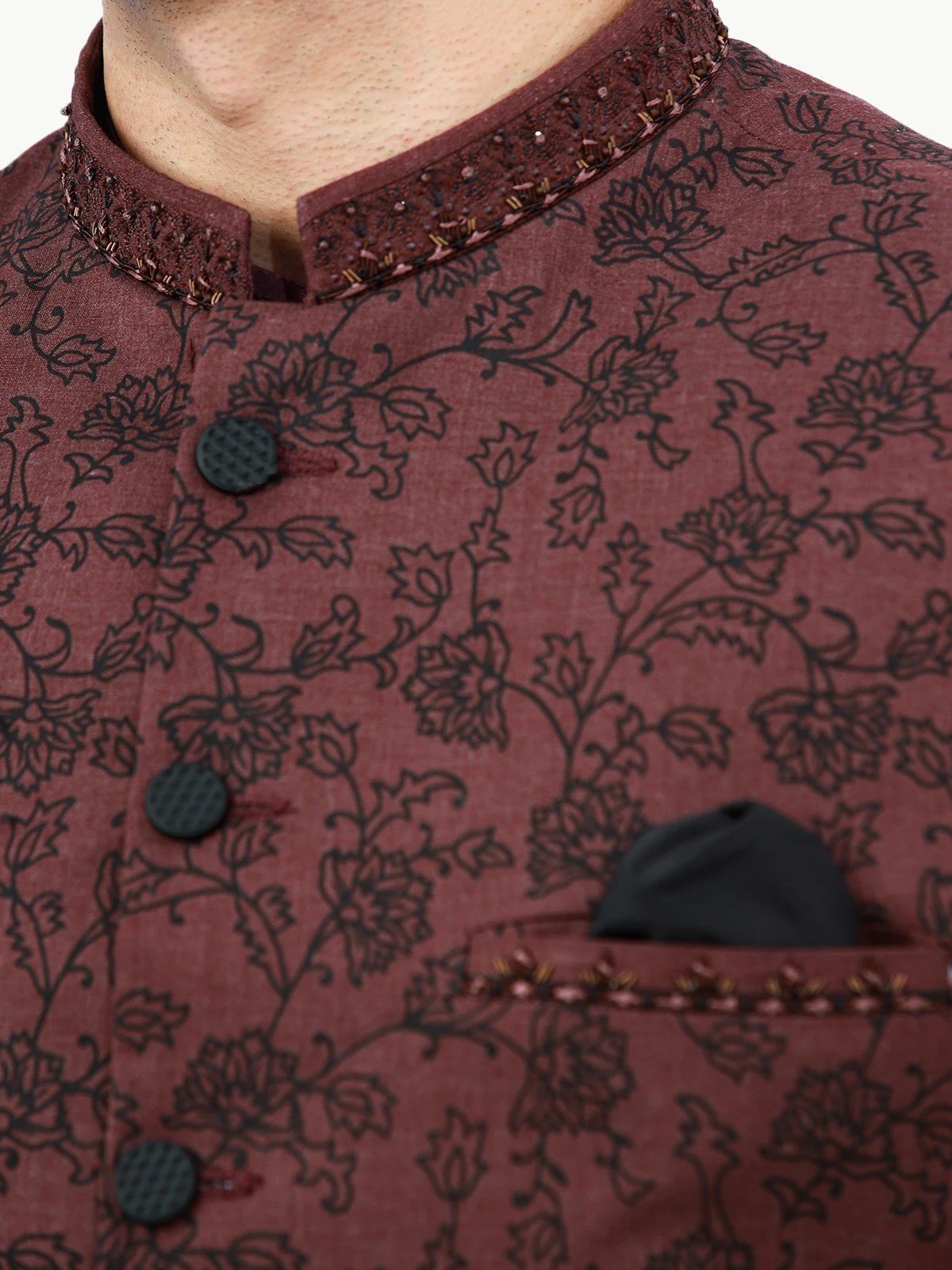 Men's Maroon Prince Suit - EMTPCS22-005 - Image 5