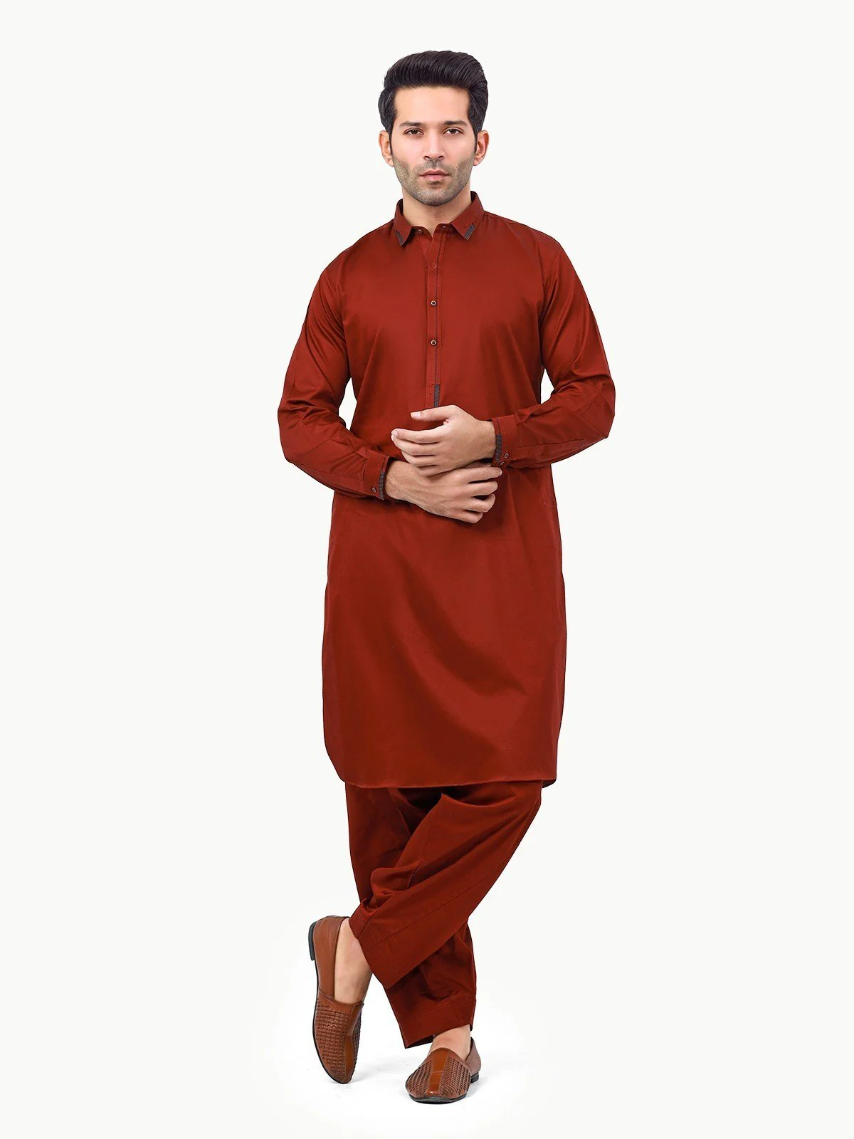 Men's Maroon Shalwar Kameez - EMTSW22S-99251