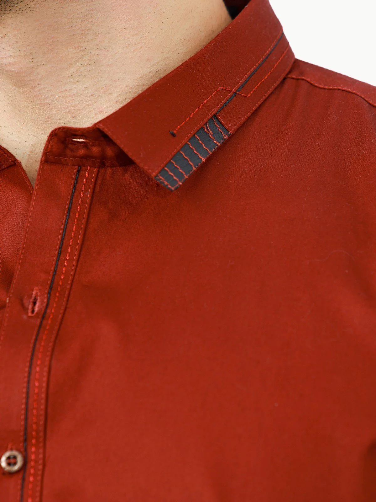 Men's Maroon Shalwar Kameez - EMTSW22S-99251 - Image 5