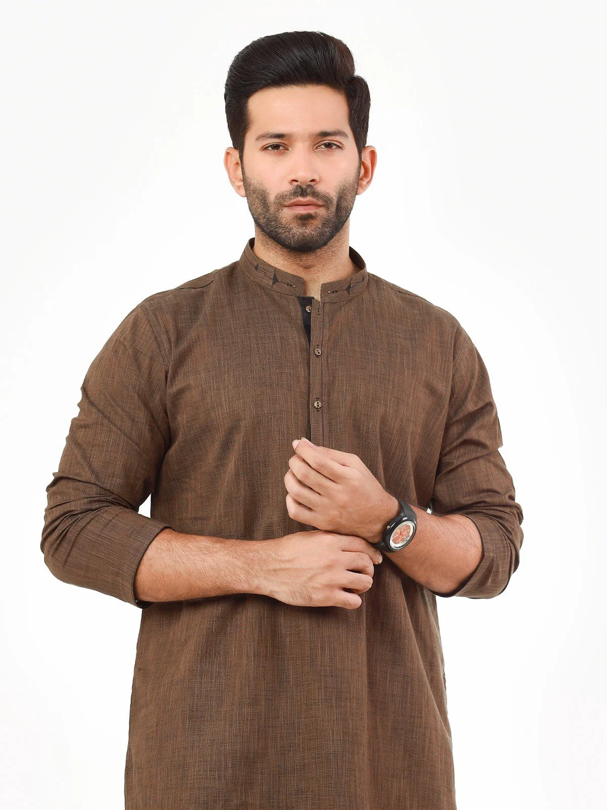 Men's Mehndi Kurta - EMTK22S-99238 - Image 2