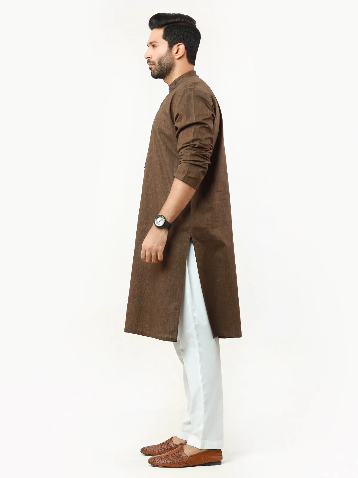 Men's Mehndi Kurta - EMTK22S-99238 - Image 3