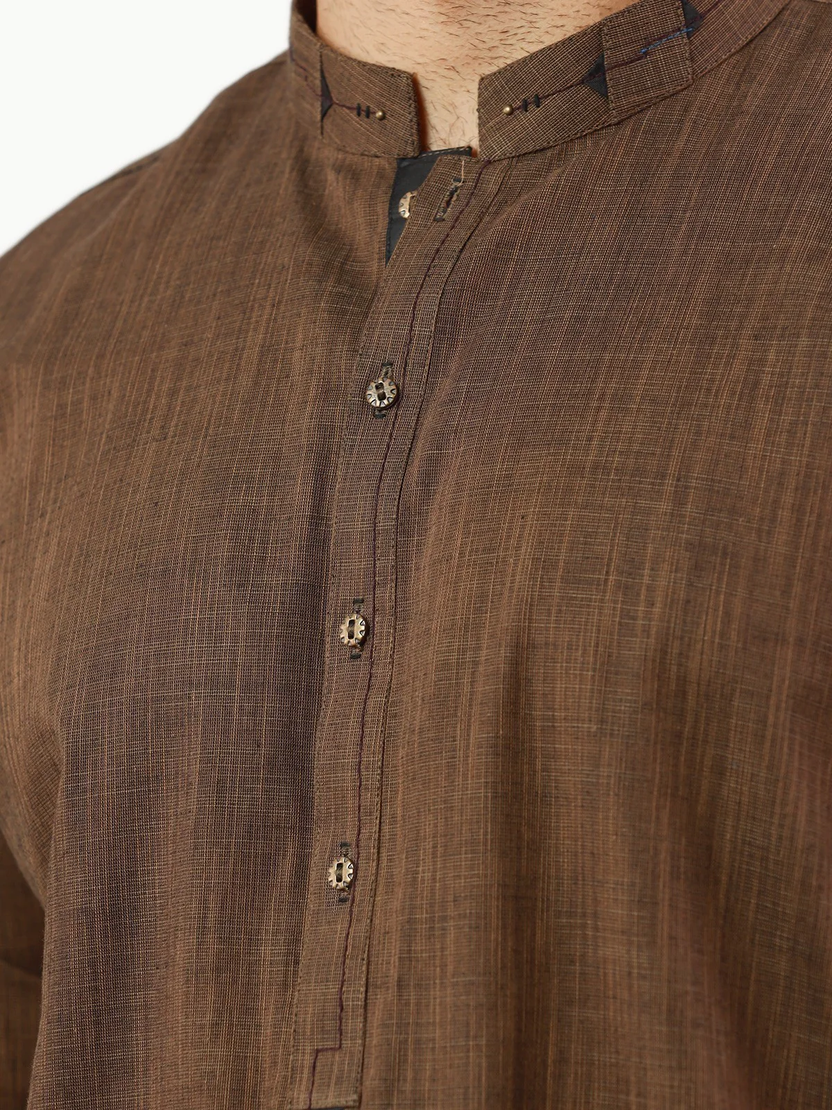 Men's Mehndi Kurta - EMTK22S-99238 - Image 4