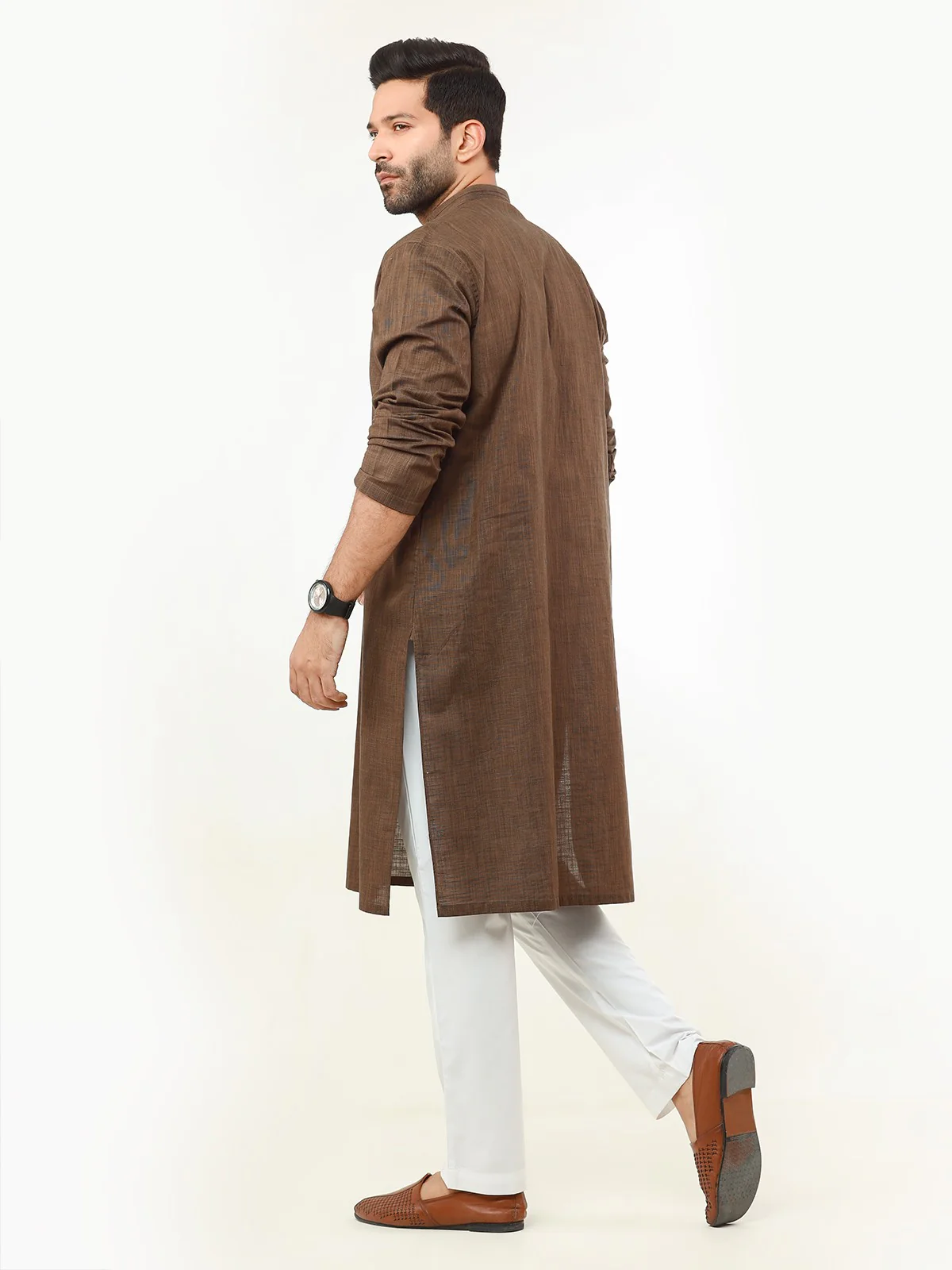 Men's Mehndi Kurta - EMTK22S-99238 - Image 5
