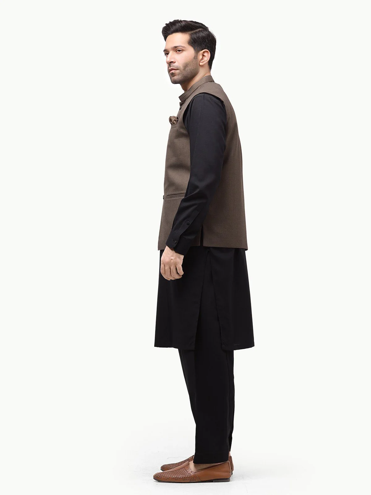 Men's Mehndi Waist Coat - EMTWC23-35860 - Image 3
