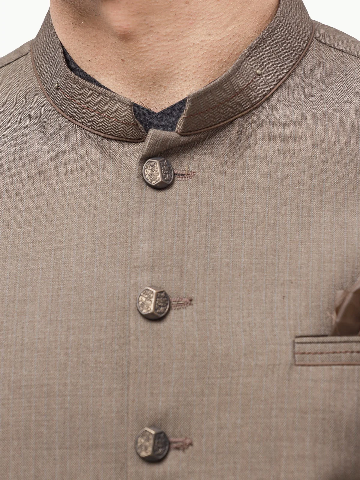 Men's Mehndi Waist Coat - EMTWC23-35860 - Image 4