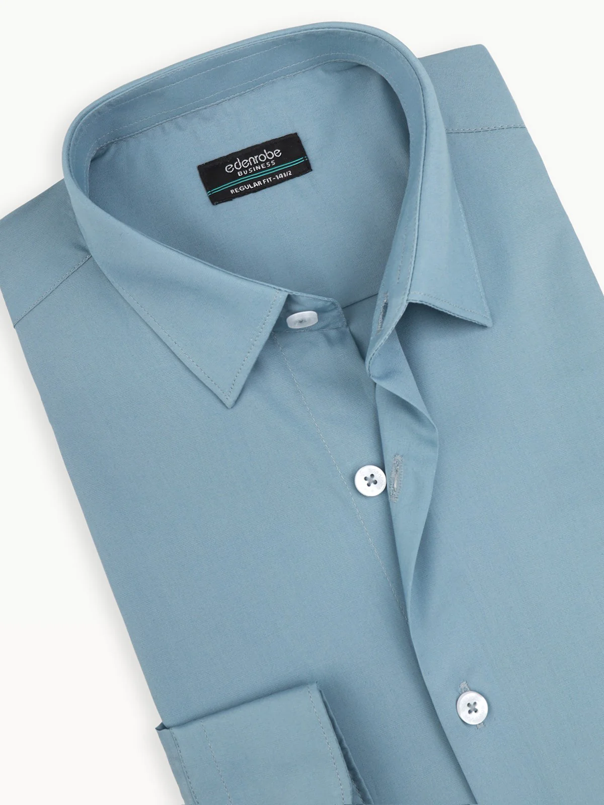 Men's Mid Blue Shirt Plain - EMTSB22-108 - Image 4
