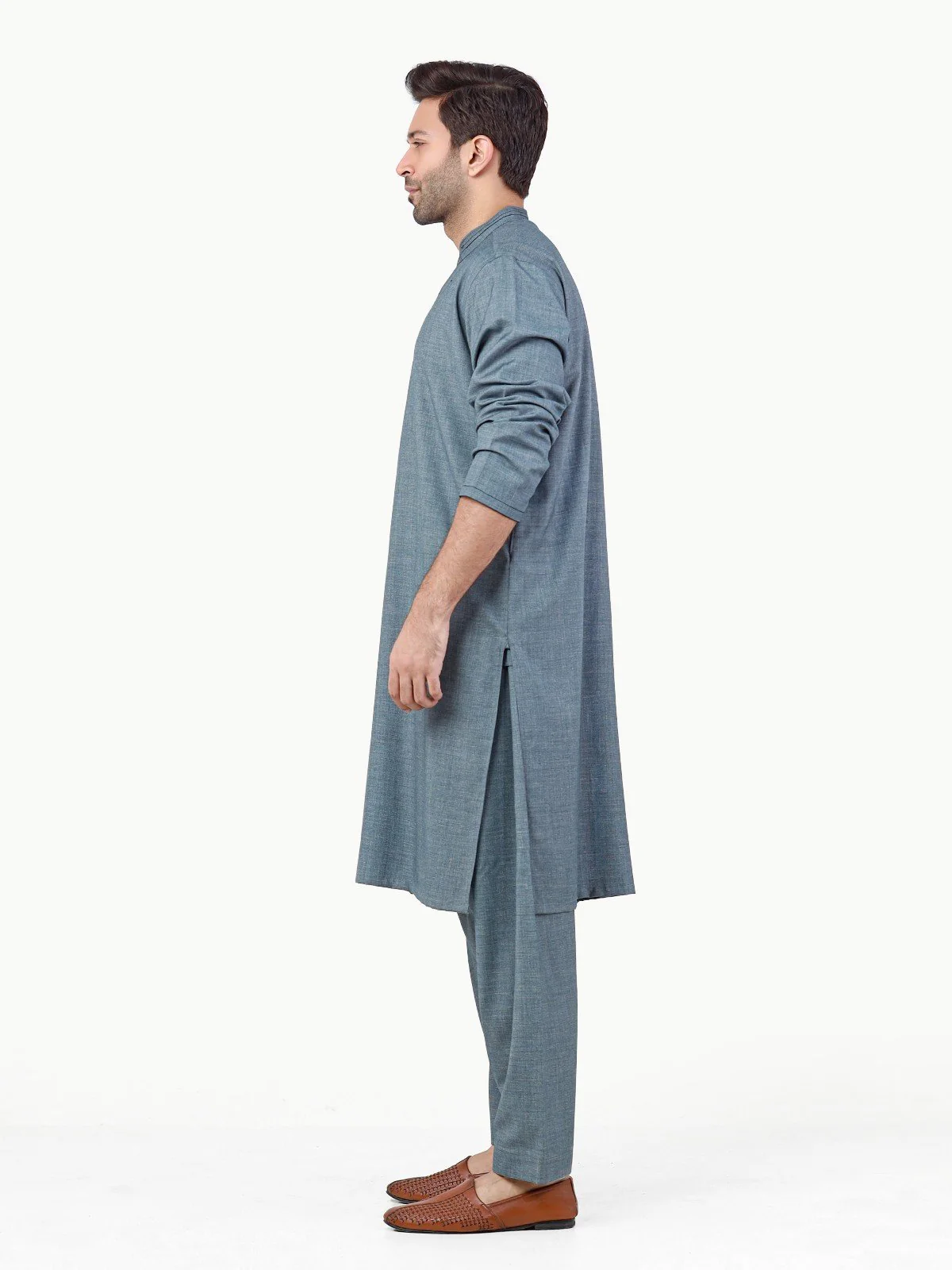 Men's Mid Blue Shalwar Kameez - EMTSW22S-99260 - Image 4