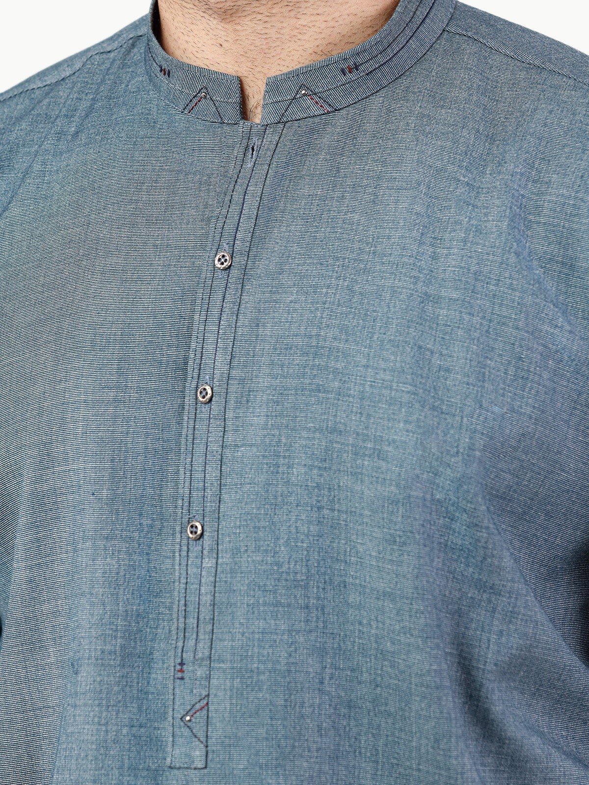 Men's Mid Blue Shalwar Kameez - EMTSW22S-99260 - Image 5