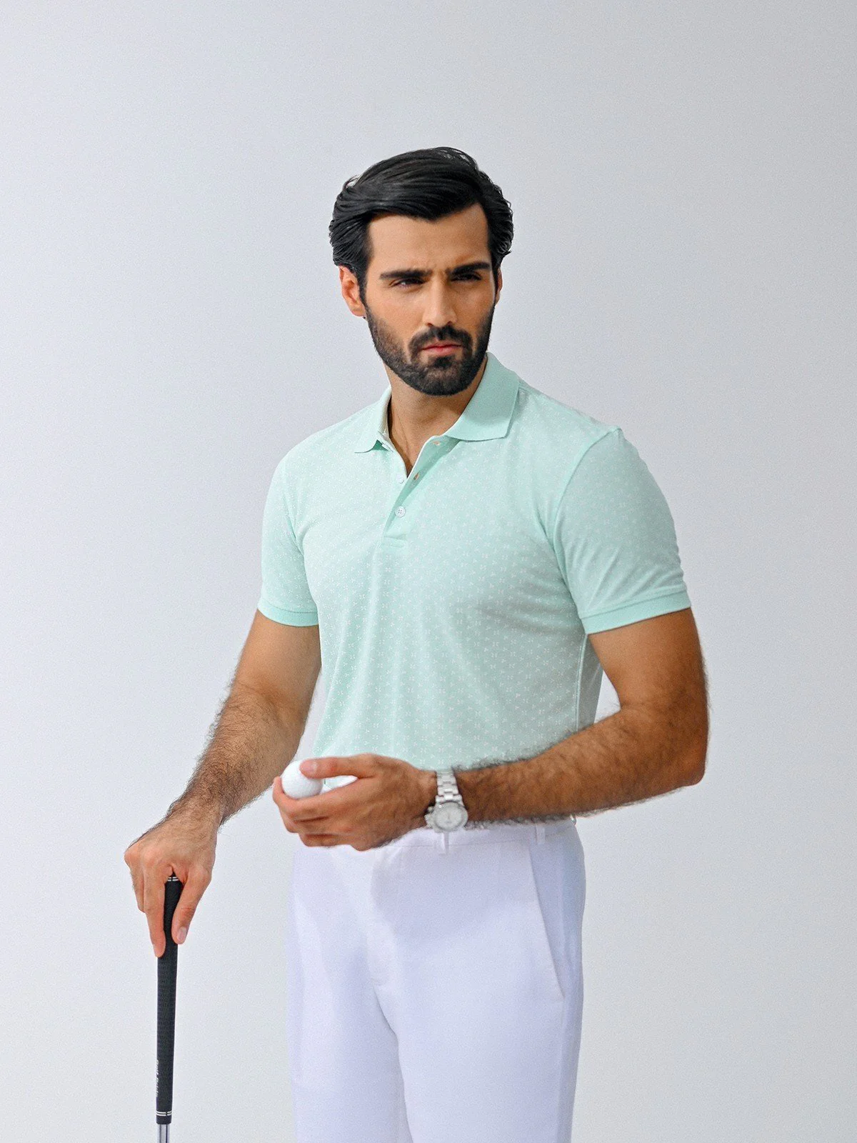 Men's Mint Green Polo Shirt - EMTPS23-054 - Image 2
