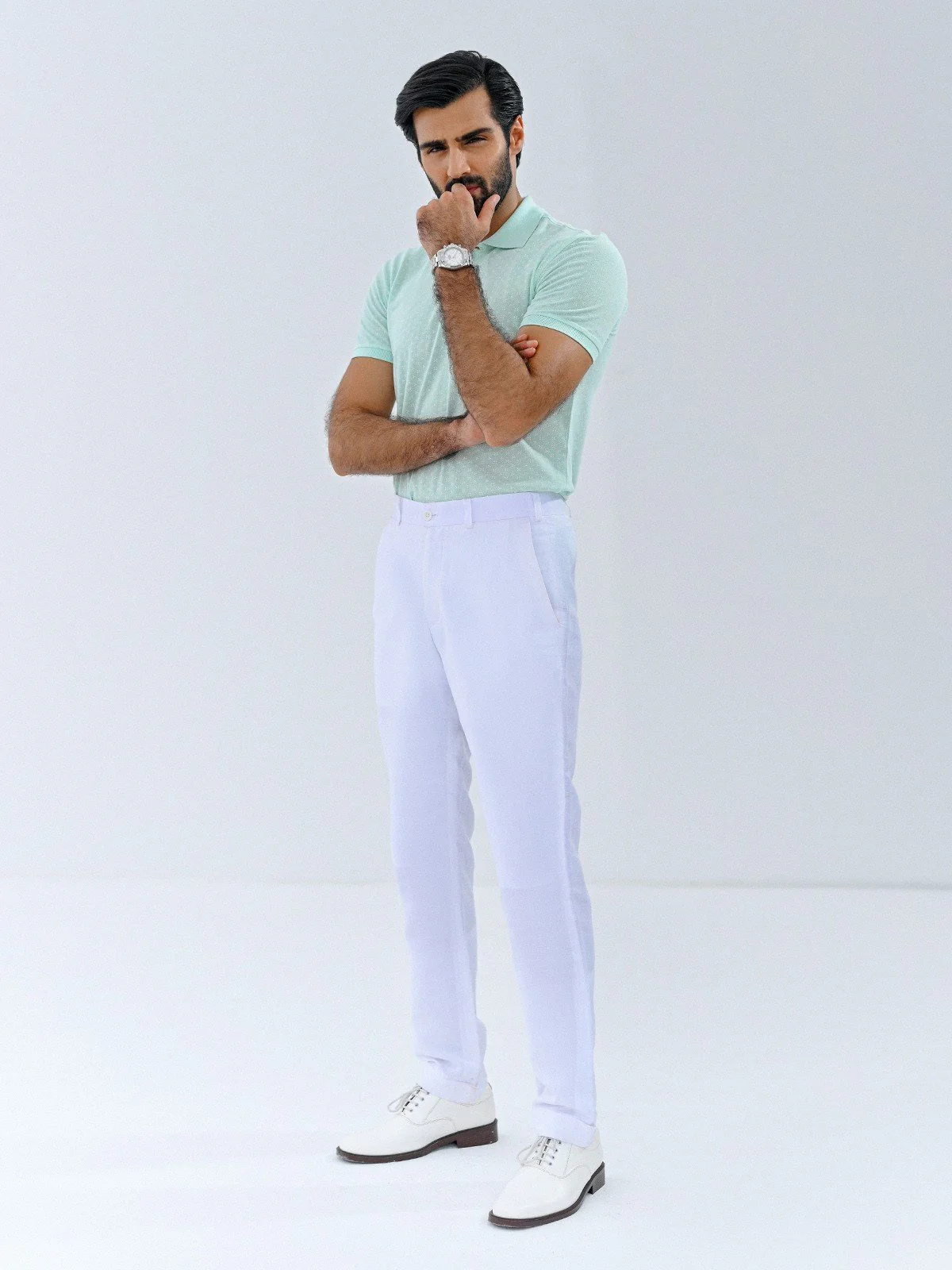 Men's Mint Green Polo Shirt - EMTPS23-054 - Image 4
