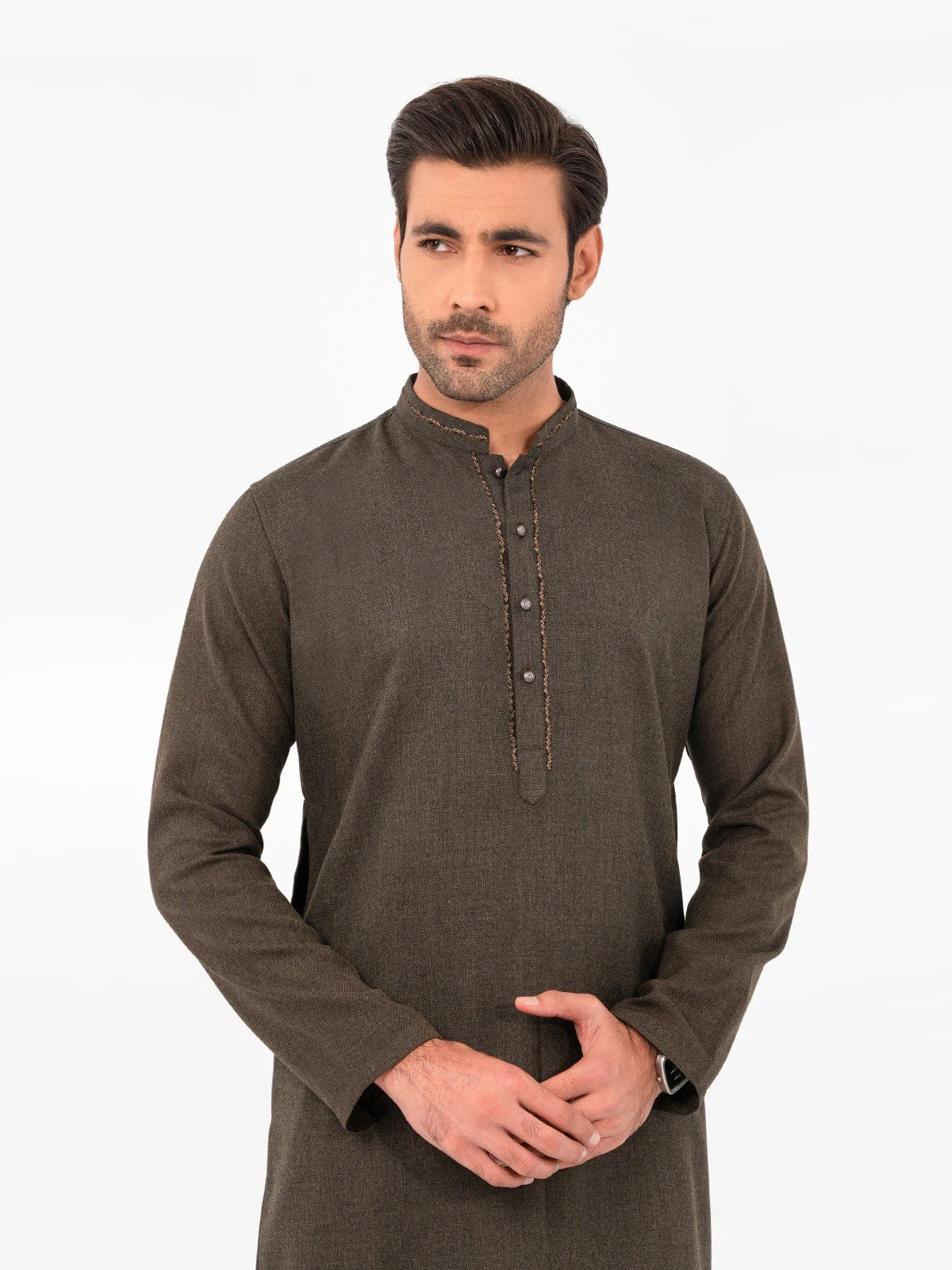 Men's Moss Green Shalwar Kameez - EMTKS23W-41051 - Image 2