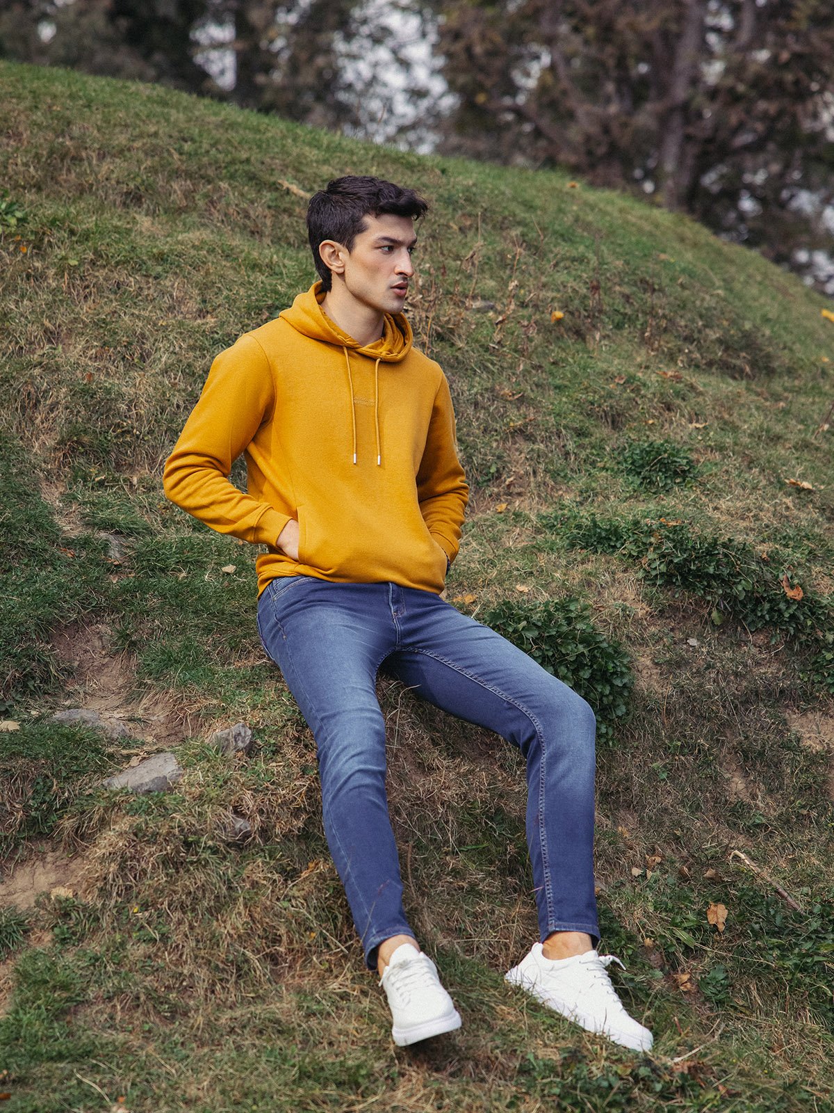 Men's Mustard Hoodie - EMTH23-011 - Image 3
