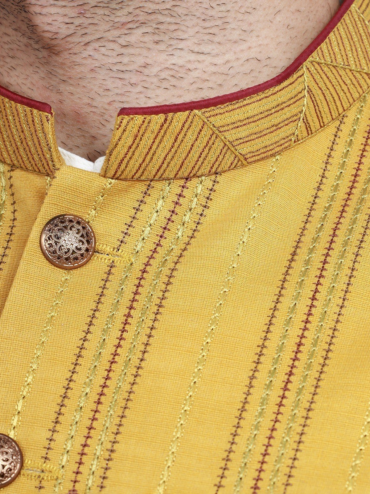 Men's Mustard Waist Coat Ceremonial - EMTWCC22-114 - Image 3