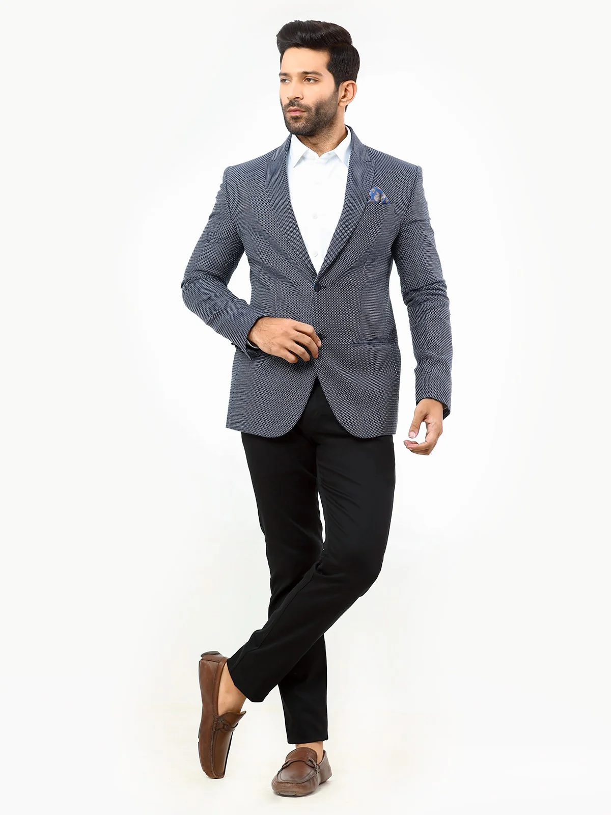 Men's Navy Blue Blazer - EMTB22W-6776 - Image 2