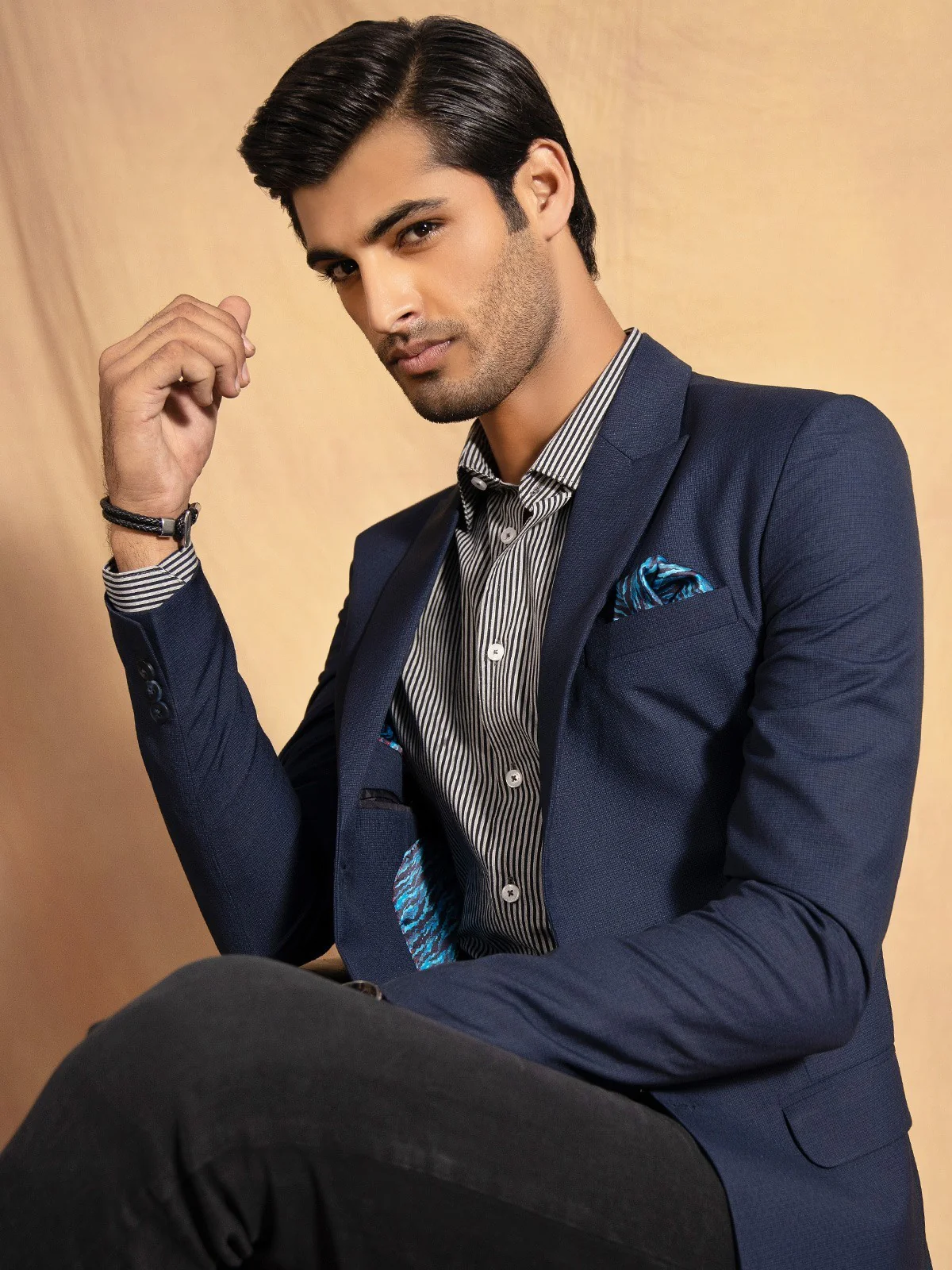 Men's Navy Blue Blazer - EMTB22-6791 - Image 4