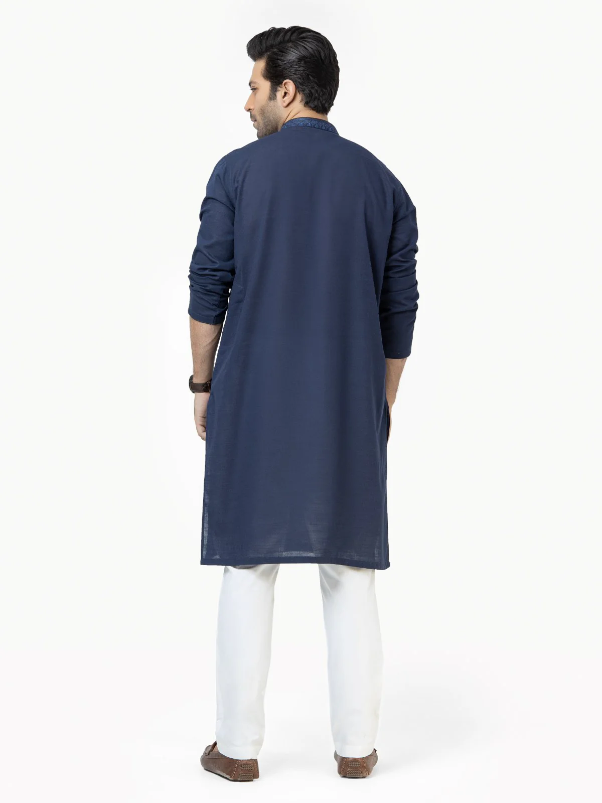 Men's Navy Blue Kurta - EMTK22S-99212 - Image 4