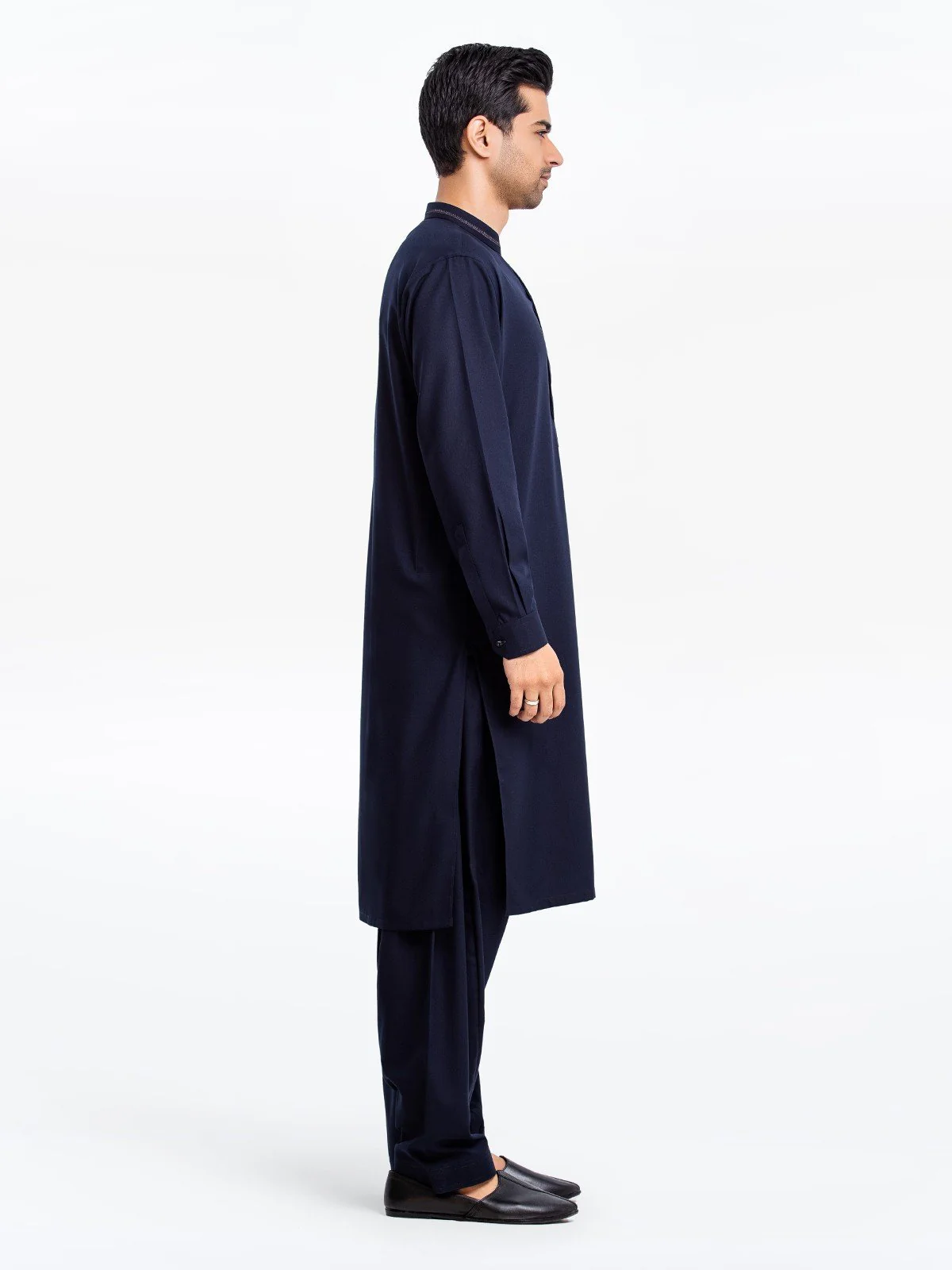 Men's Navy Blue Shalwar Kameez - EMTKS23-41041 - Image 3