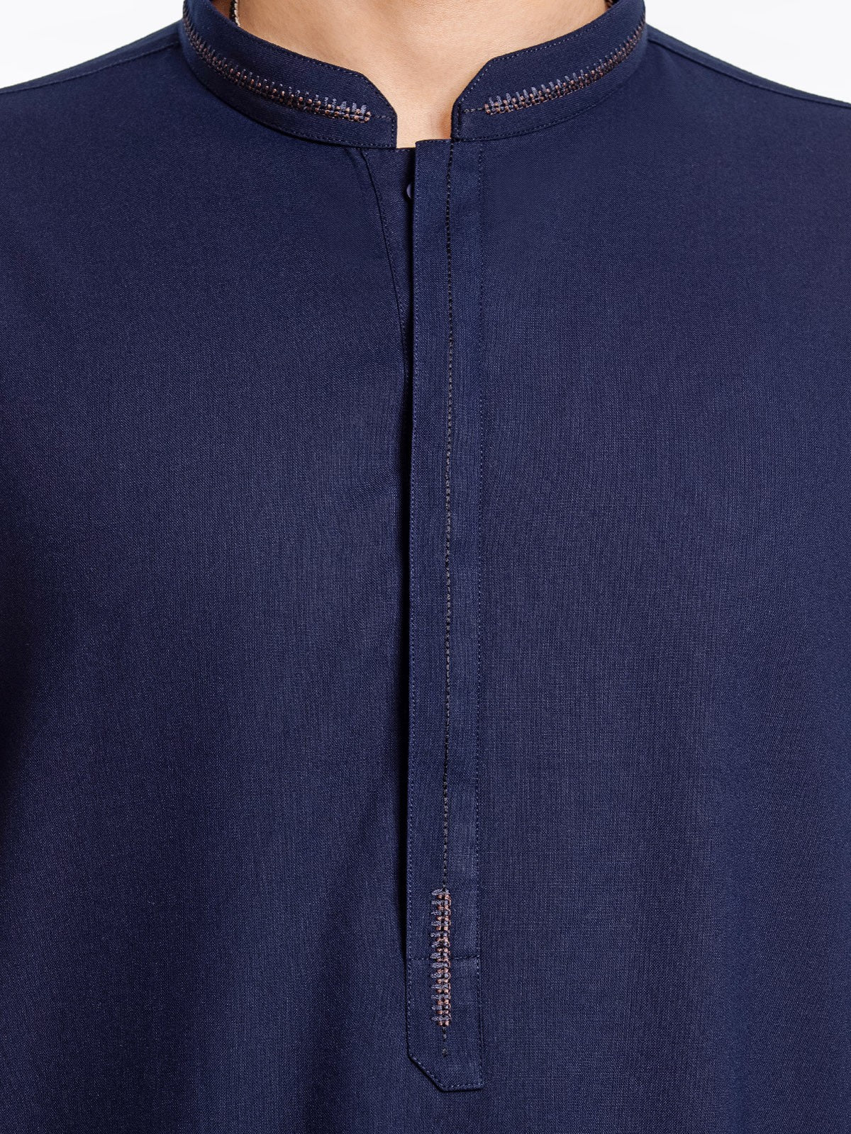 Men's Navy Blue Shalwar Kameez - EMTKS23-41041 - Image 4