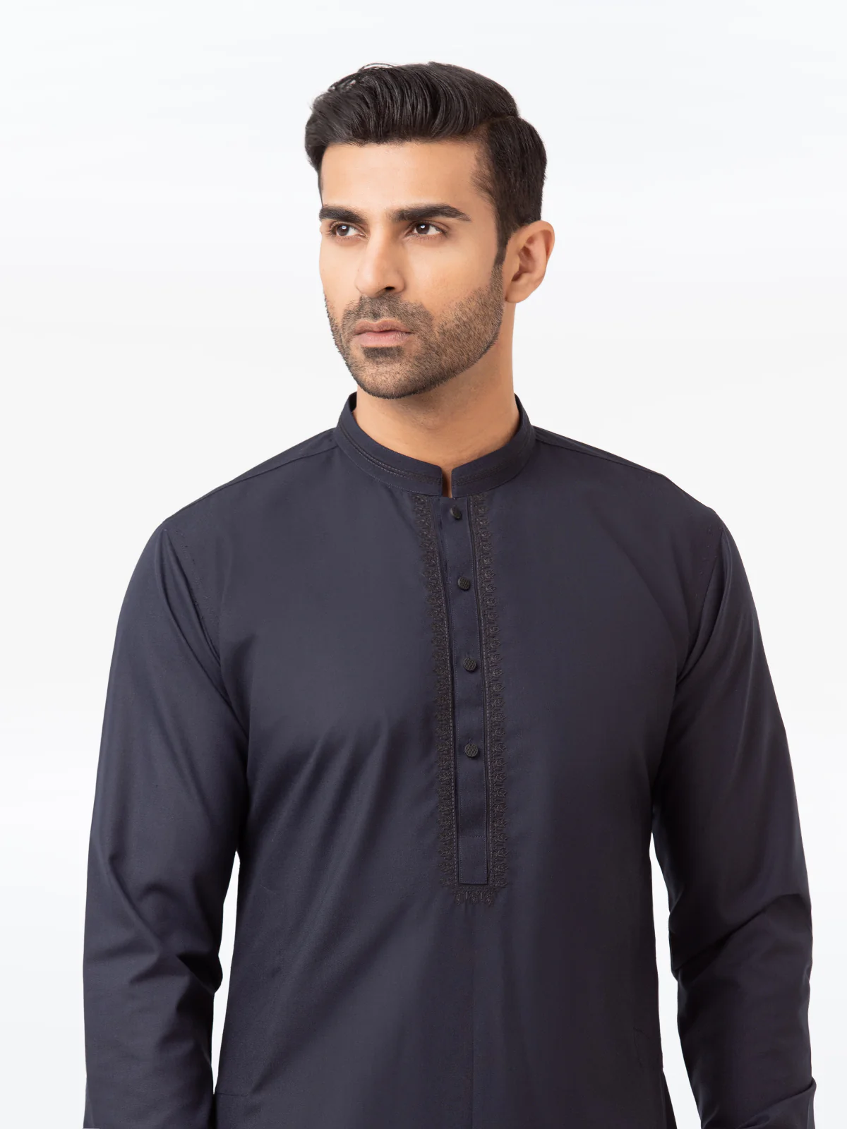 Men's Navy Blue Shalwar Kameez - EMTKS23-41058 - Image 2