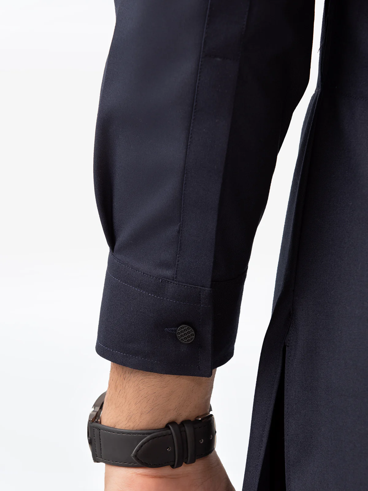 Men's Navy Blue Shalwar Kameez - EMTKS23-41058 - Image 5