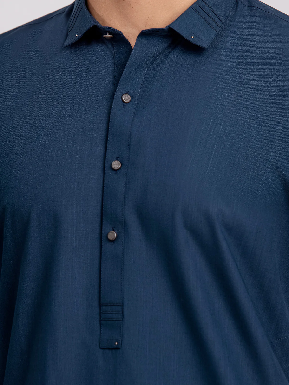 Men 's Navy Blue Shalwar Kameez - EMTKS24-41093 - Image 4