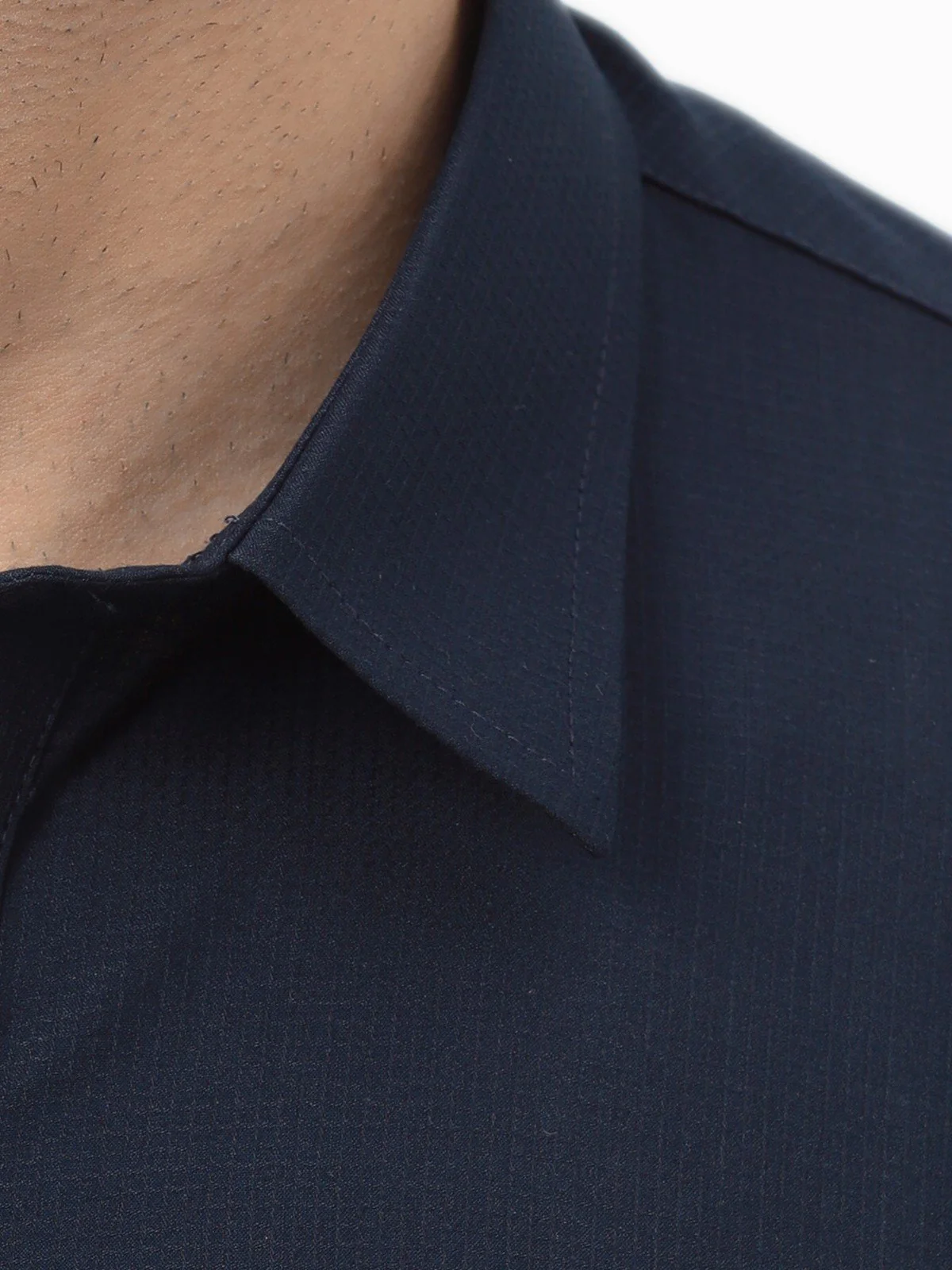 Men's Navy Blue Shalwar Kameez Plain - EMTKSP23-41002 - Image 3