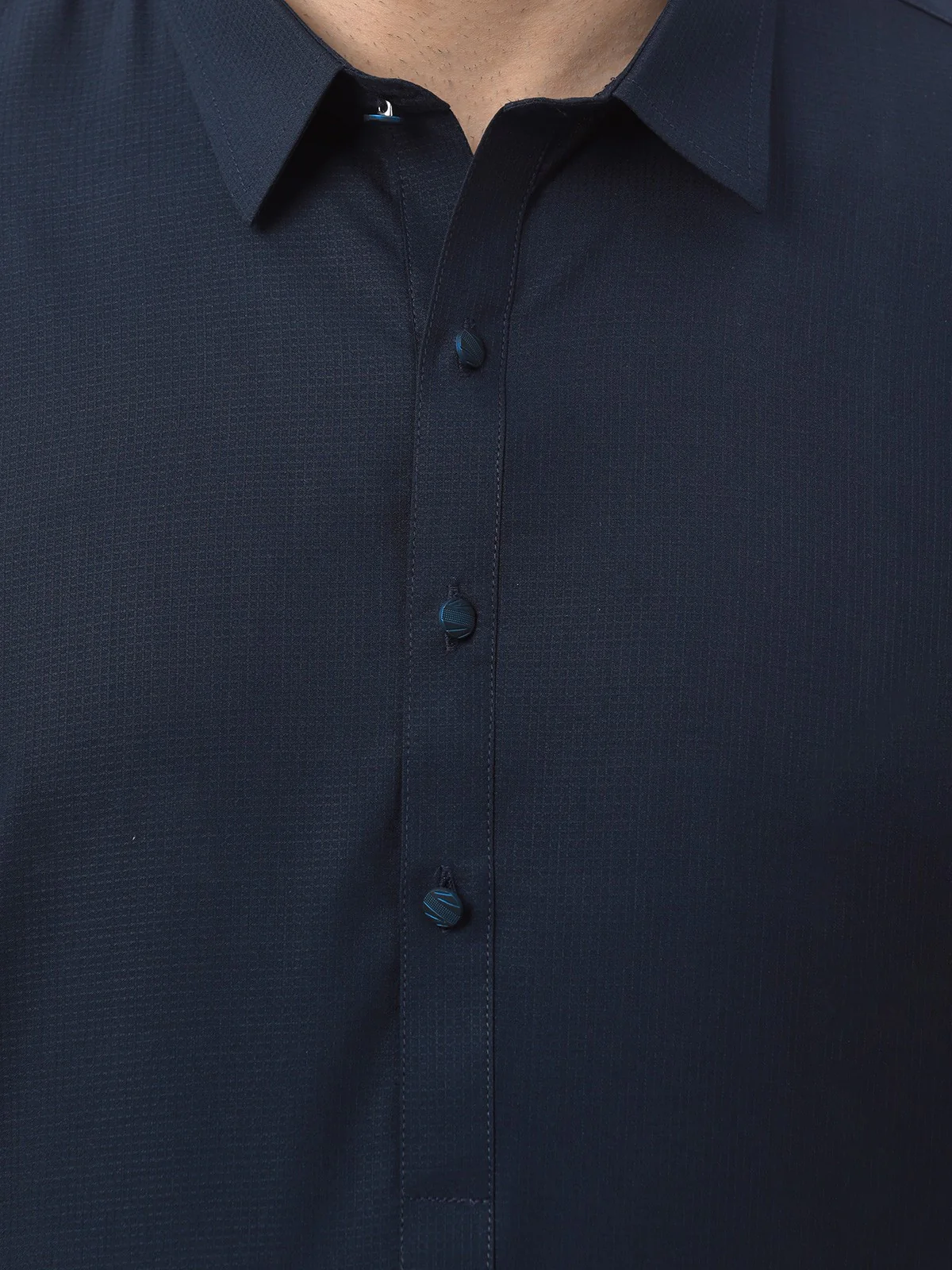 Men's Navy Blue Shalwar Kameez Plain - EMTKSP23-41002 - Image 4