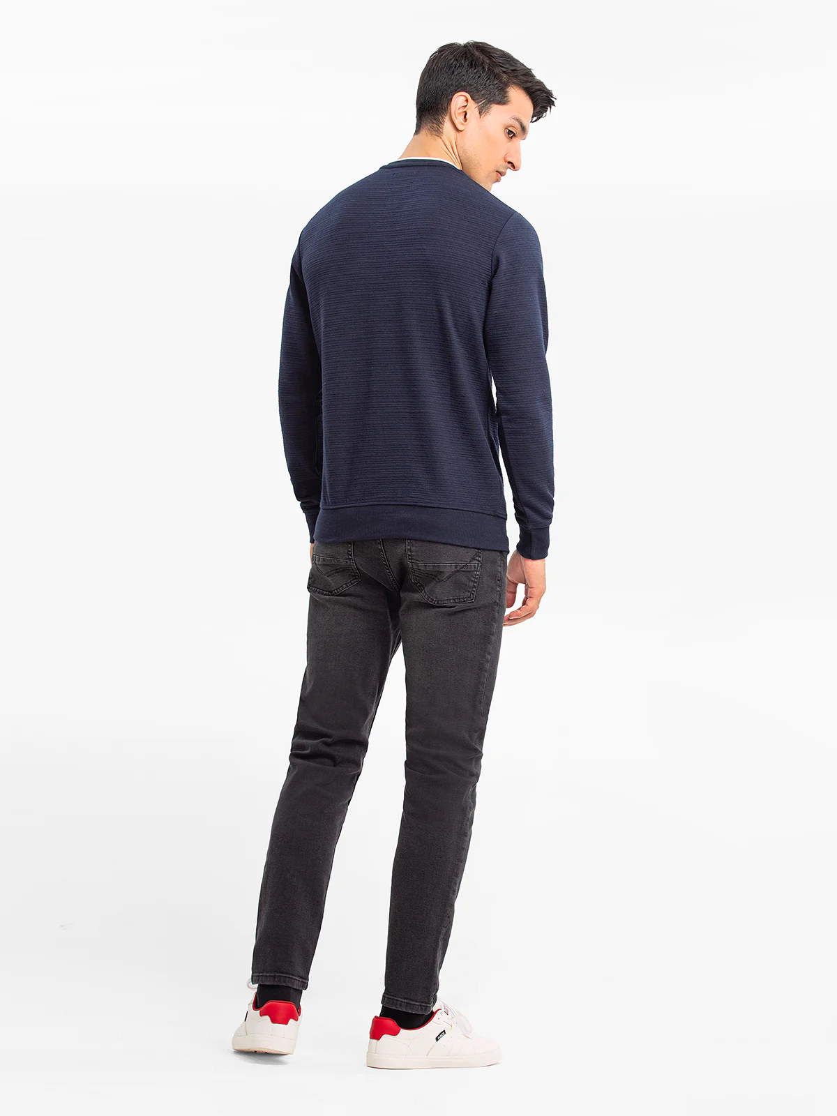 Men's Navy Blue Sweatshirt - EMTSS23-003 - Image 4