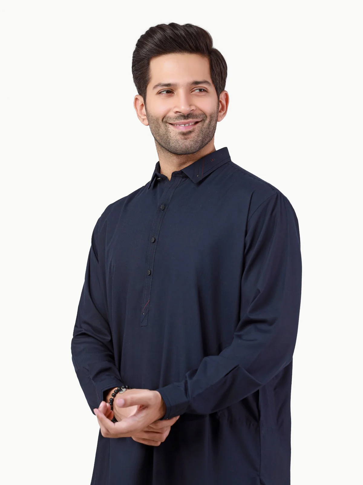 Men's Navy Blue Shalwar Kameez - EMTSW22S-99257 - Image 2