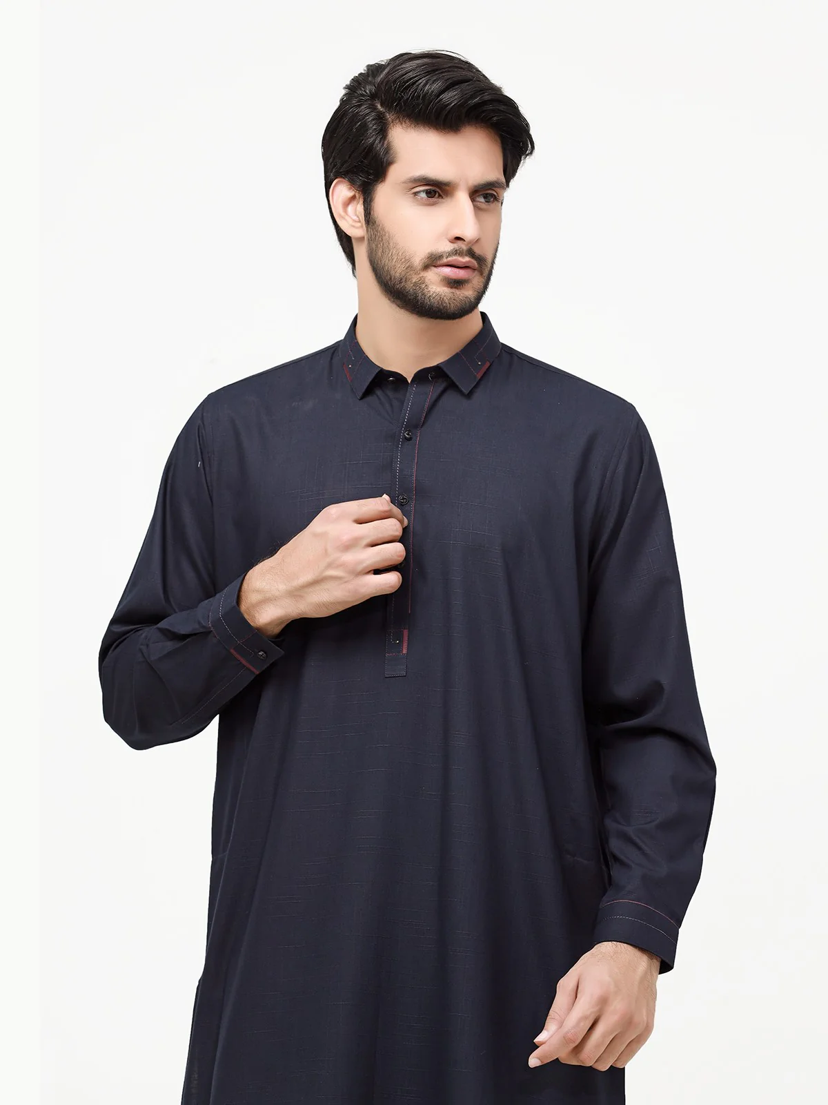 Men's Navy Blue Shalwar Kameez - EMTSW23-99331 - Image 2