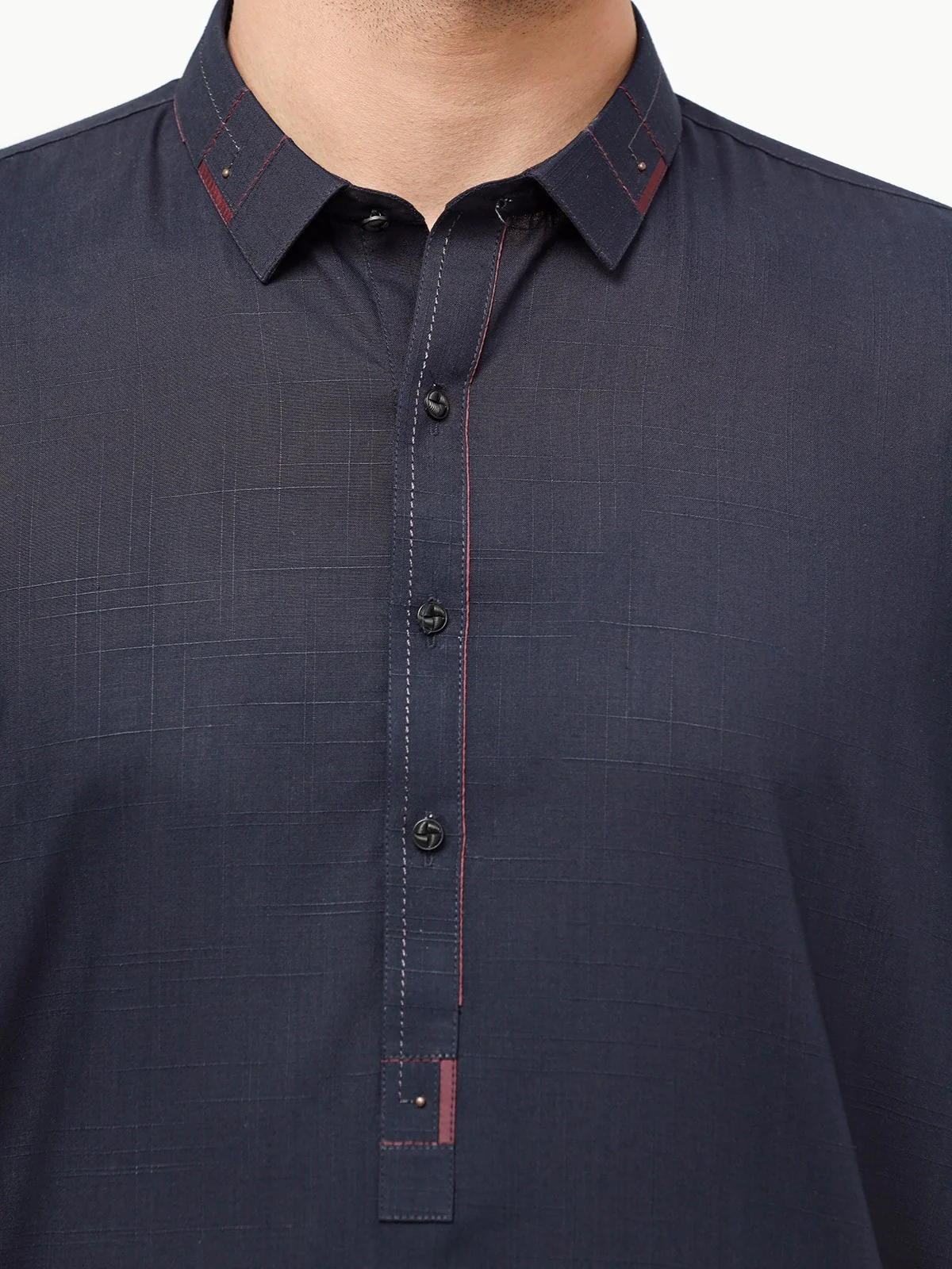 Men's Navy Blue Shalwar Kameez - EMTSW23-99331 - Image 3