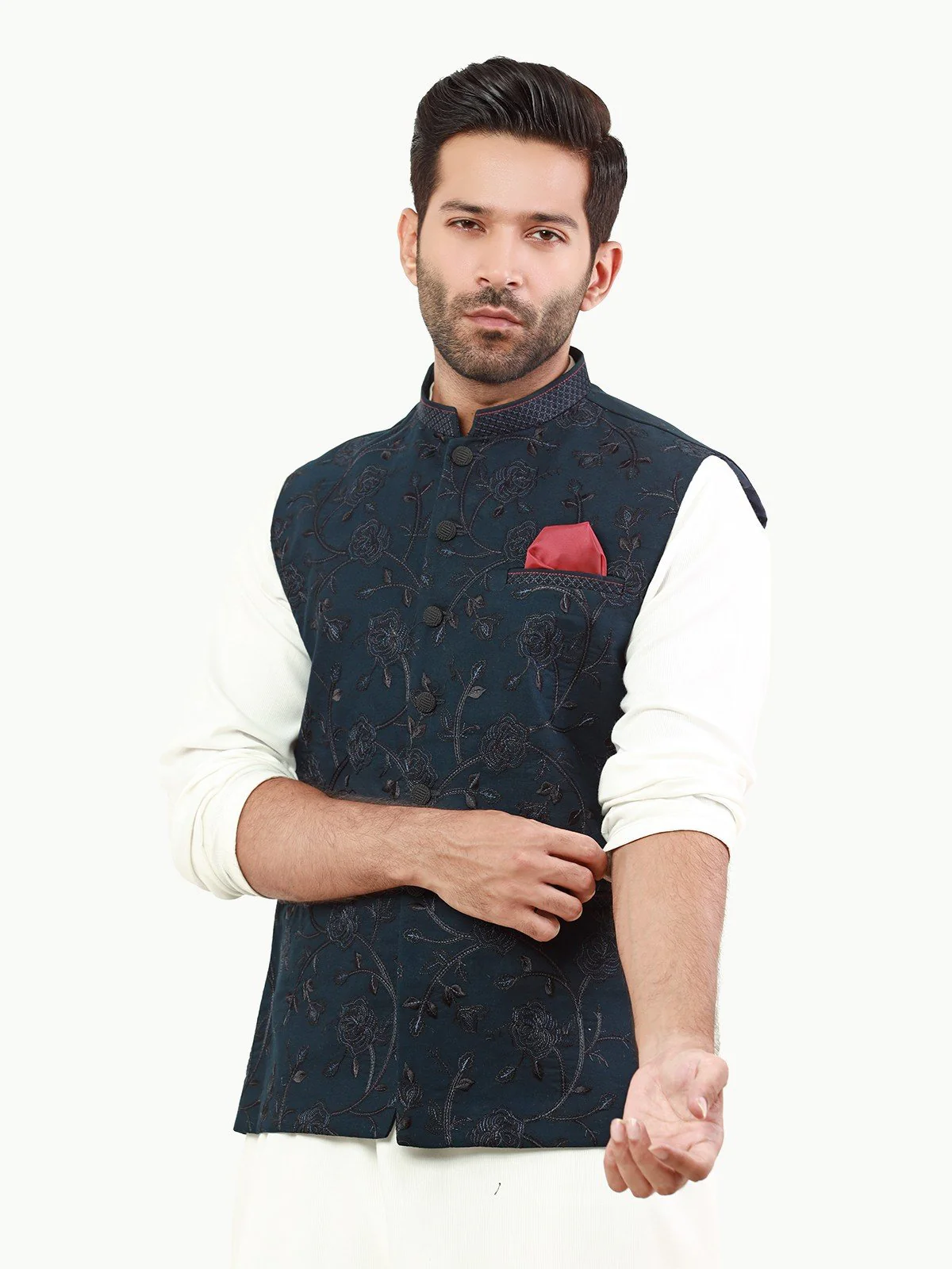 Men's Navy Blue Waist Coat Ceremonial - EMTWCC22-110 - Image 2