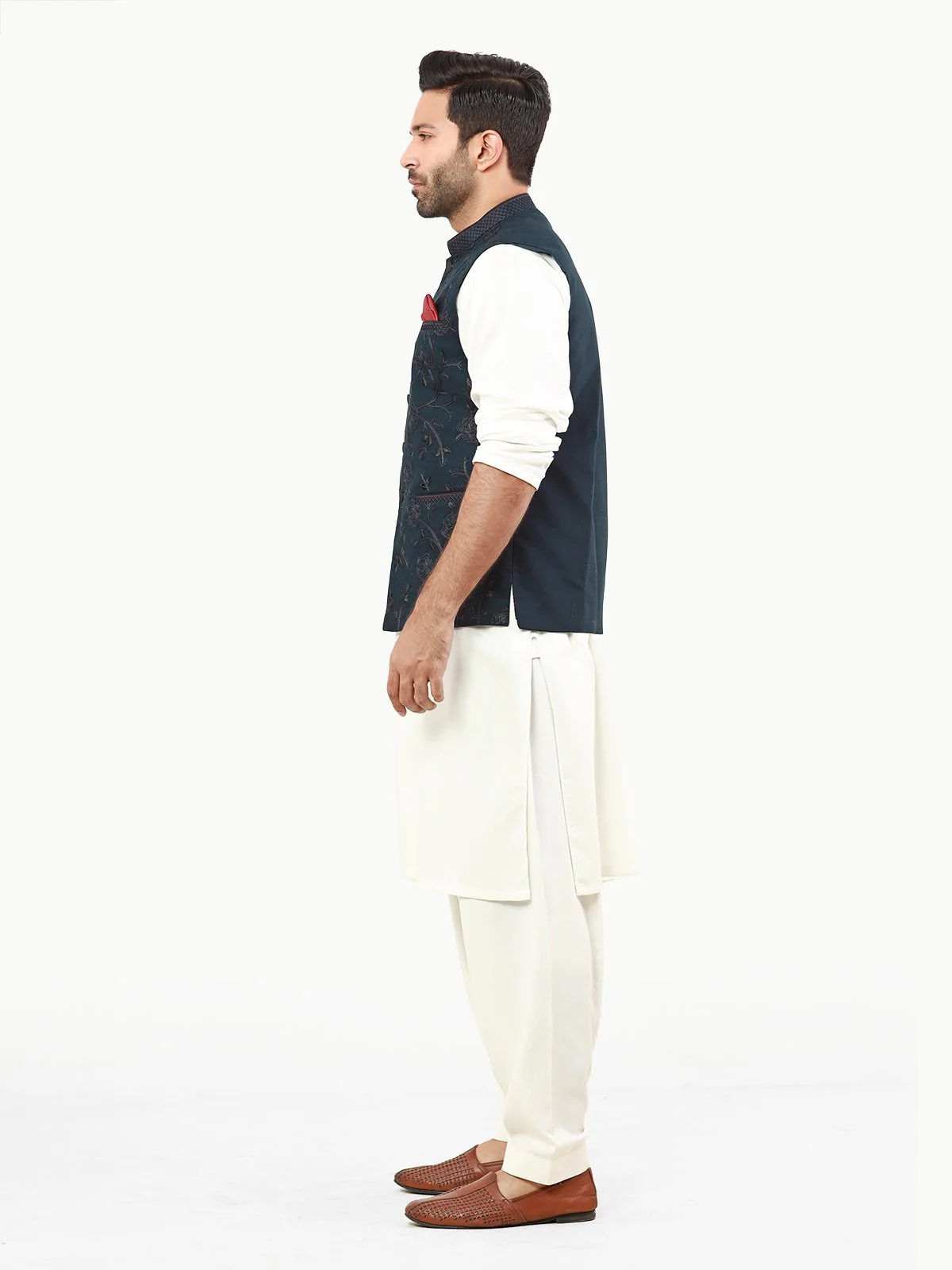 Men's Navy Blue Waist Coat Ceremonial - EMTWCC22-110 - Image 3