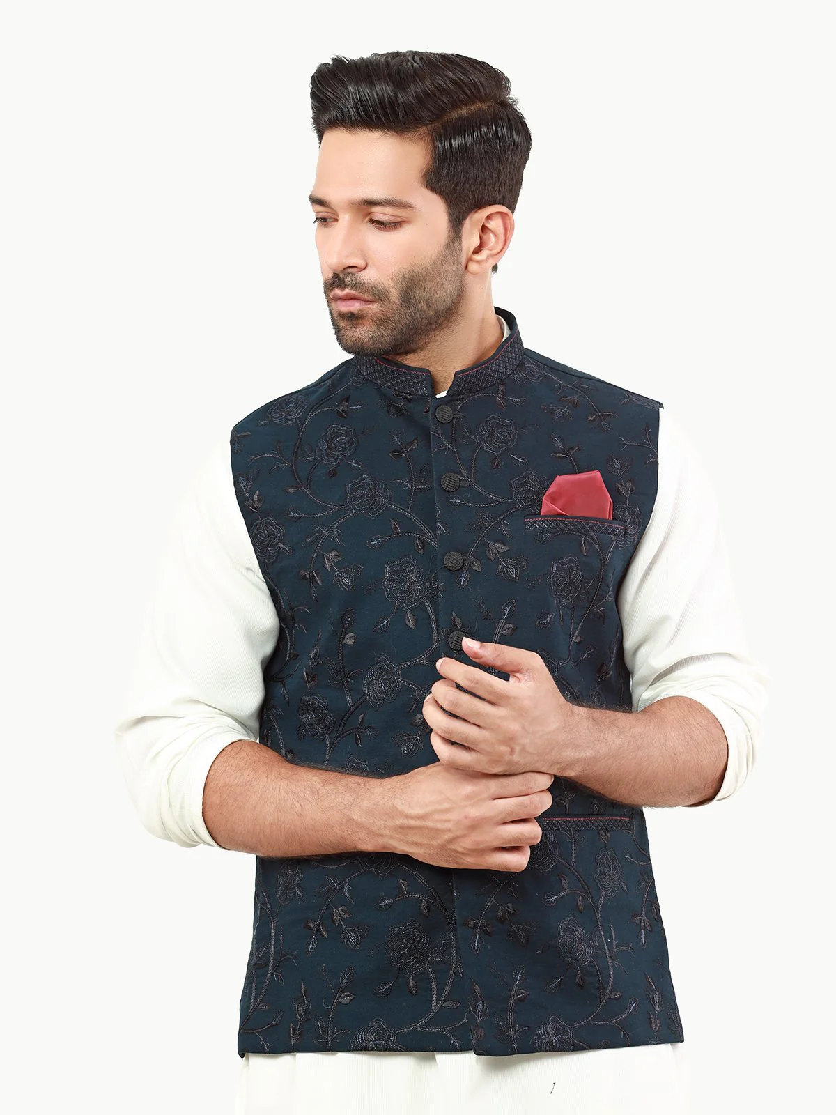 Men's Navy Blue Waist Coat Ceremonial - EMTWCC22-110 - Image 4