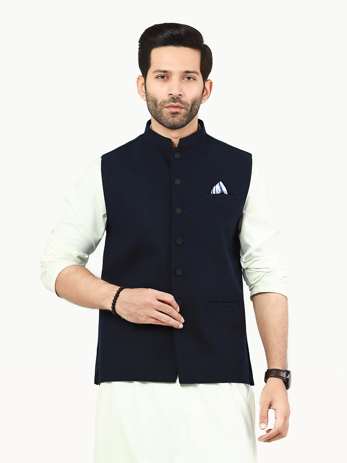 Men's Navy Blue Waist Coat - EMTWC22-35828 - Image 2