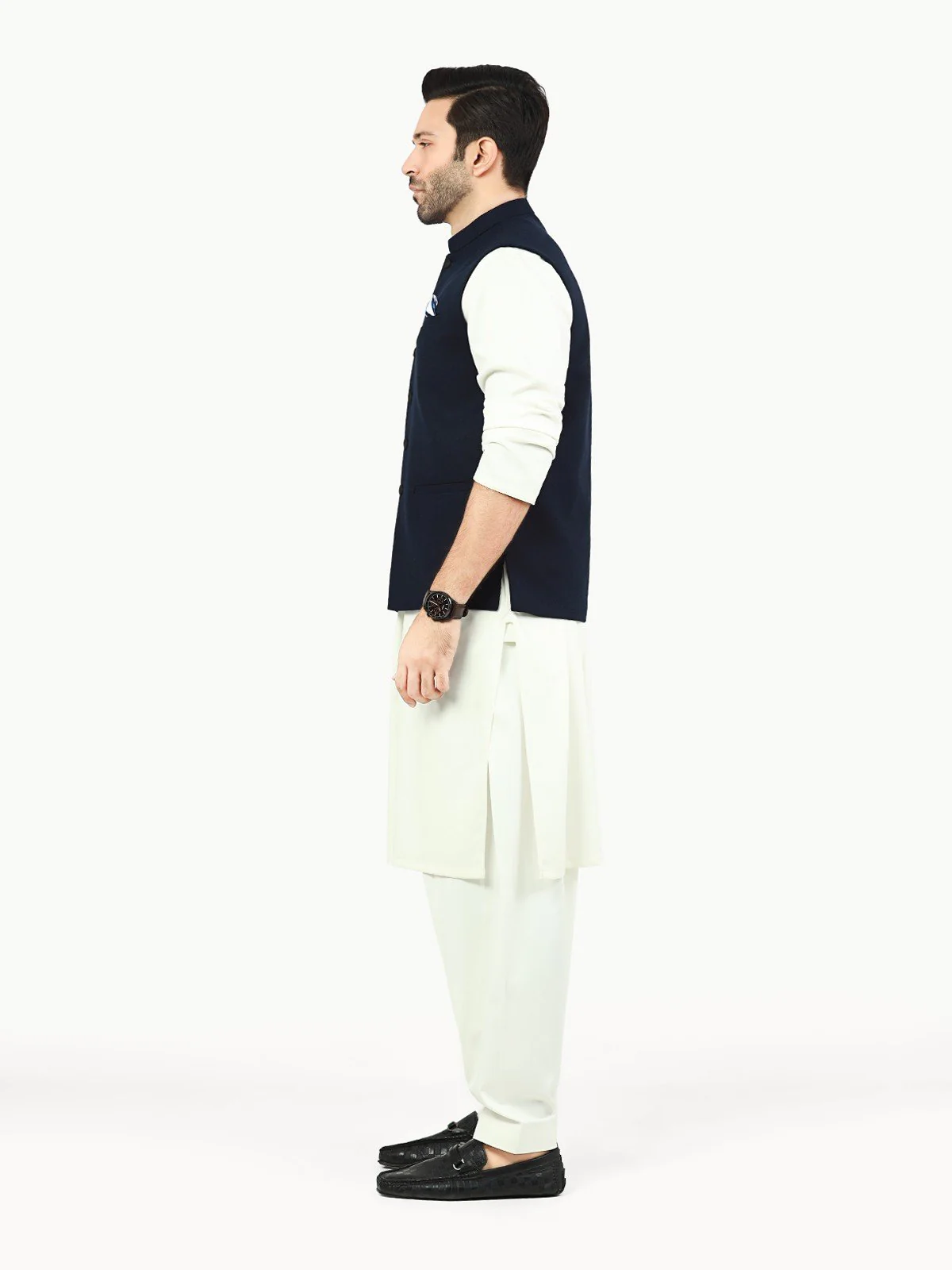 Men's Navy Blue Waist Coat - EMTWC22-35828 - Image 3