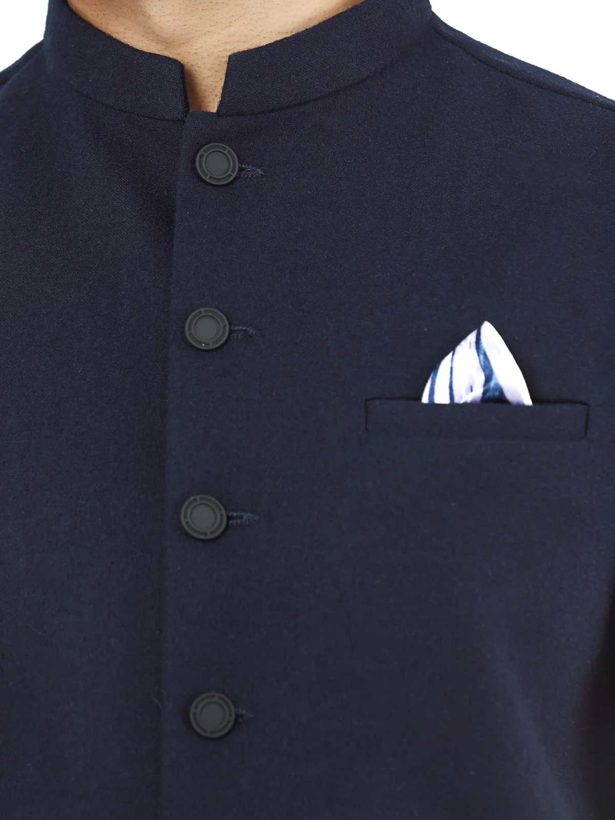 Men's Navy Blue Waist Coat - EMTWC22-35828 - Image 4