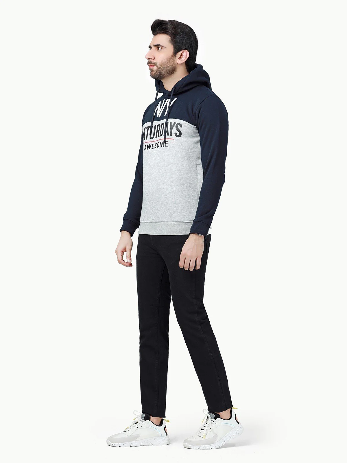 Men's Navy & Grey Hoodie - EMTH22-003 - Image 3