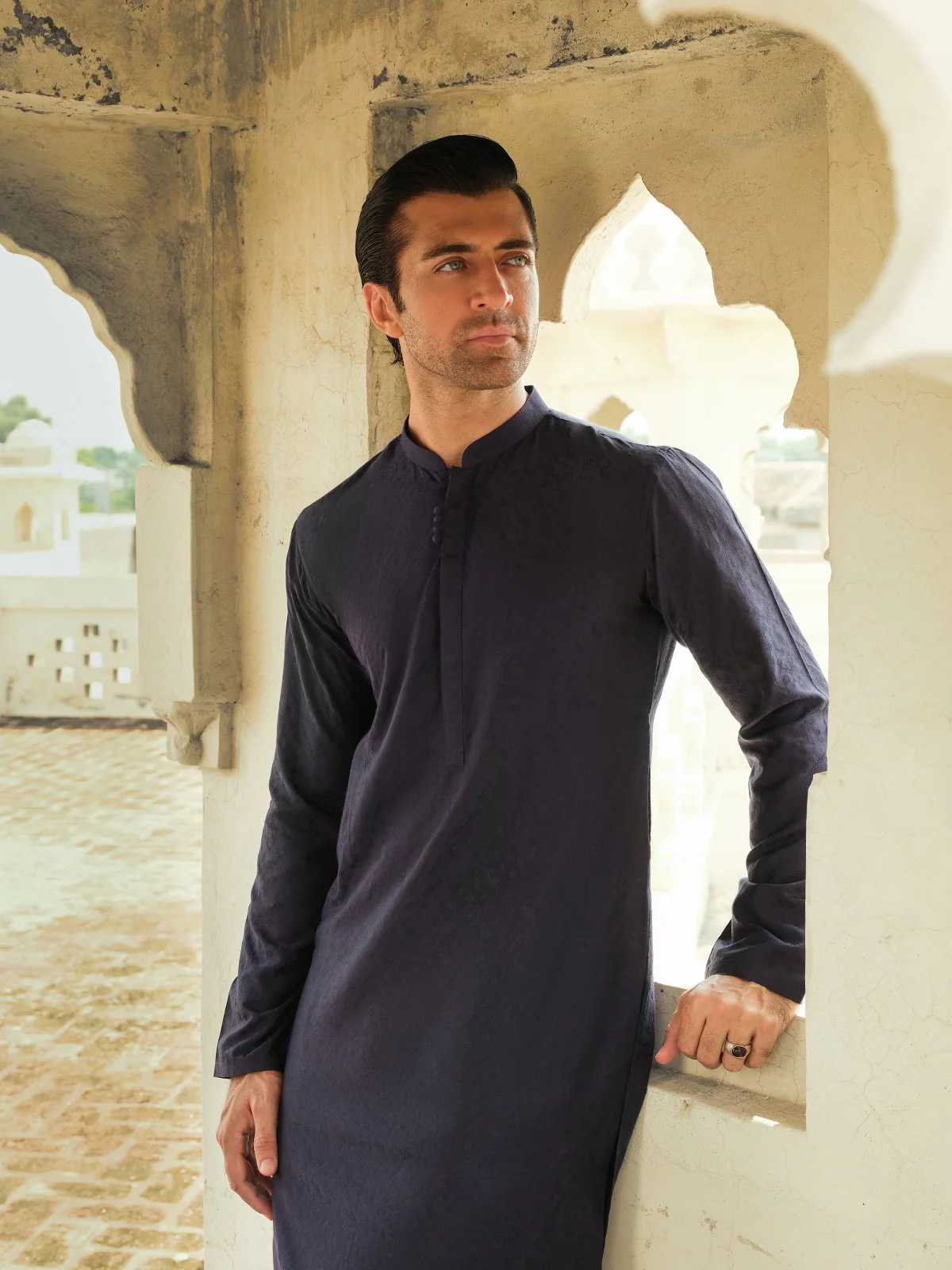 Men's Navy Kurta Ceremonial - EMTKC23-101 - Image 5