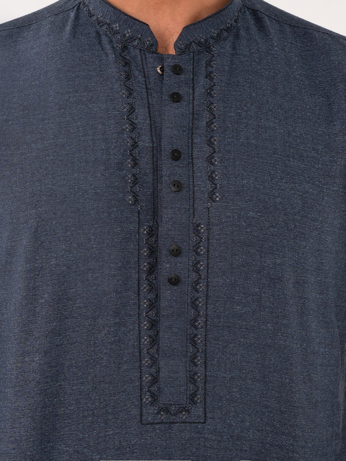 Men's Navy Shalwar Kameez - EMTKS23W-41044 - Image 4