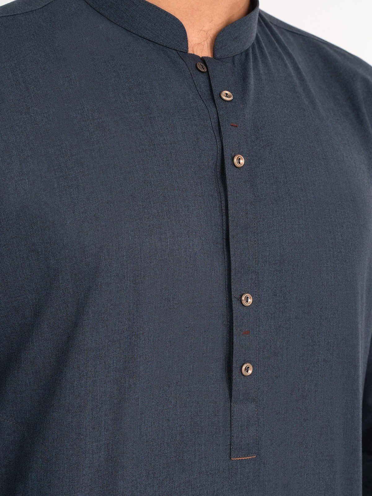 Men's Navy Shalwar Kameez Plain - EMTKSP23-41048 - Image 4
