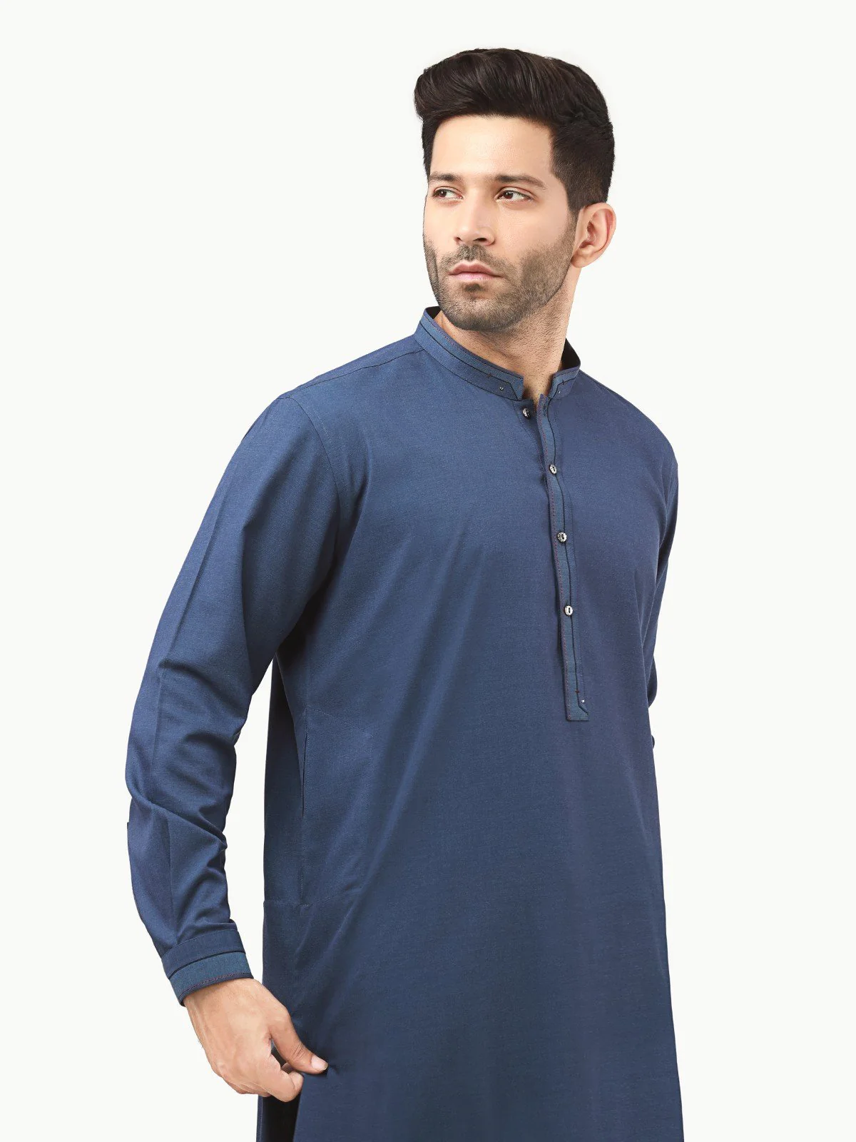 Men's Navy Shalwar Kameez - EMTSW22S-99213 - Image 5